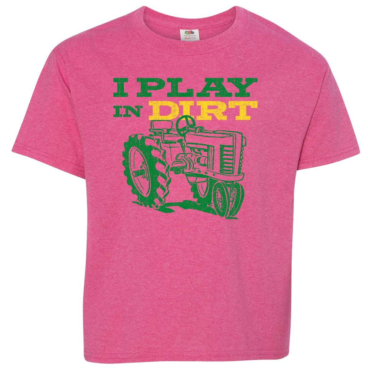 Inktastic Play in Dirt Tractor Youth T-Shirt - Cute Farm & Construction Themed Tee for Kids - Perfect for Outdoor Play, Farm Visits & Birthday Parties