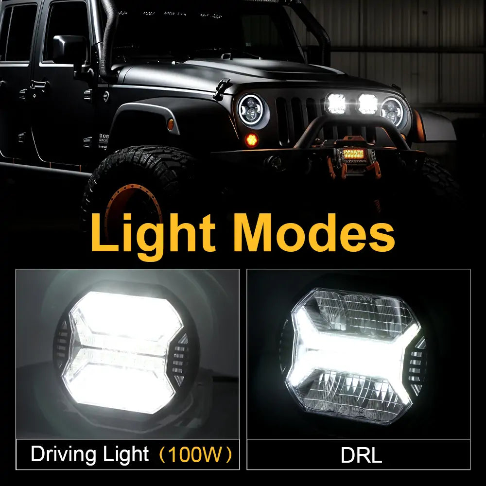LOYO 5.75 Inch WindTunnel LED Driving Lights - 100W 6000LM Offroad Light Bar, Waterproof Work Light for Truck, Jeep, Pickup, ATV, UTV - Perfect for Night Driving, Off-Roading & Emergency Lighting