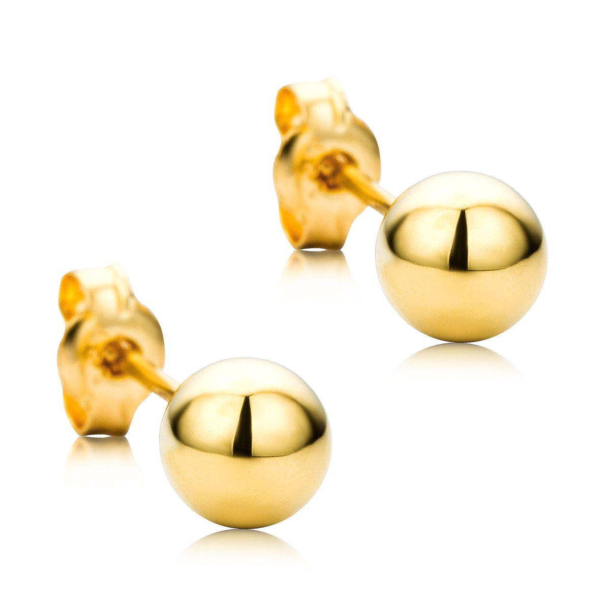 OROVI 18K (750) Solid Yellow Gold Stud Earrings for Women - Hypoallergenic 14K Gold Earrings with Secure Post & Butterfly Back - Perfect for Everyday Wear, Gifts & Special Occasions - Elegant Gift Box Included