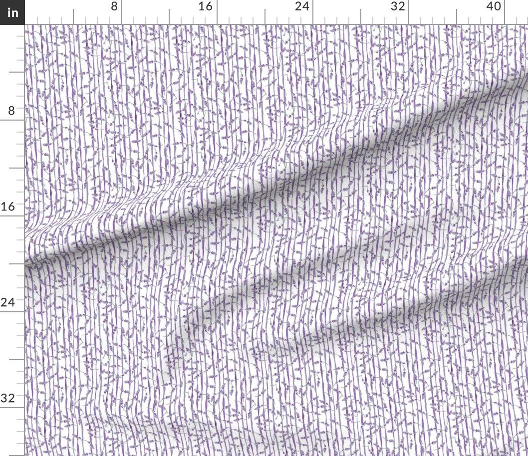 Lavender Sprigs Purple Stripes Floral Print Cotton Fabric by The Yard - Spring Floral Design for Sewing, Quilting, Apparel & Home Decor | Perfect for DIY Crafts, Dresses, Curtains & Pillow Covers