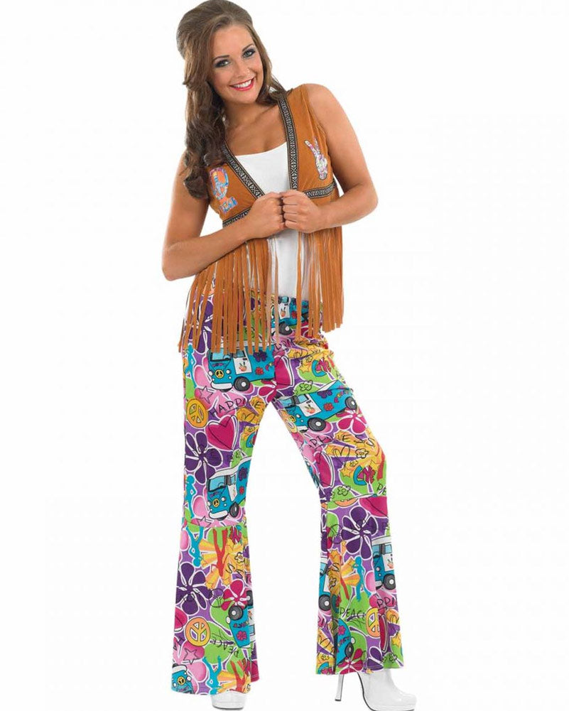60s Hippie Waistcoat for Women - Vintage 1960s Boho Vest Costume - Perfect for Halloween, Theme Parties & Retro Fashion Outfits