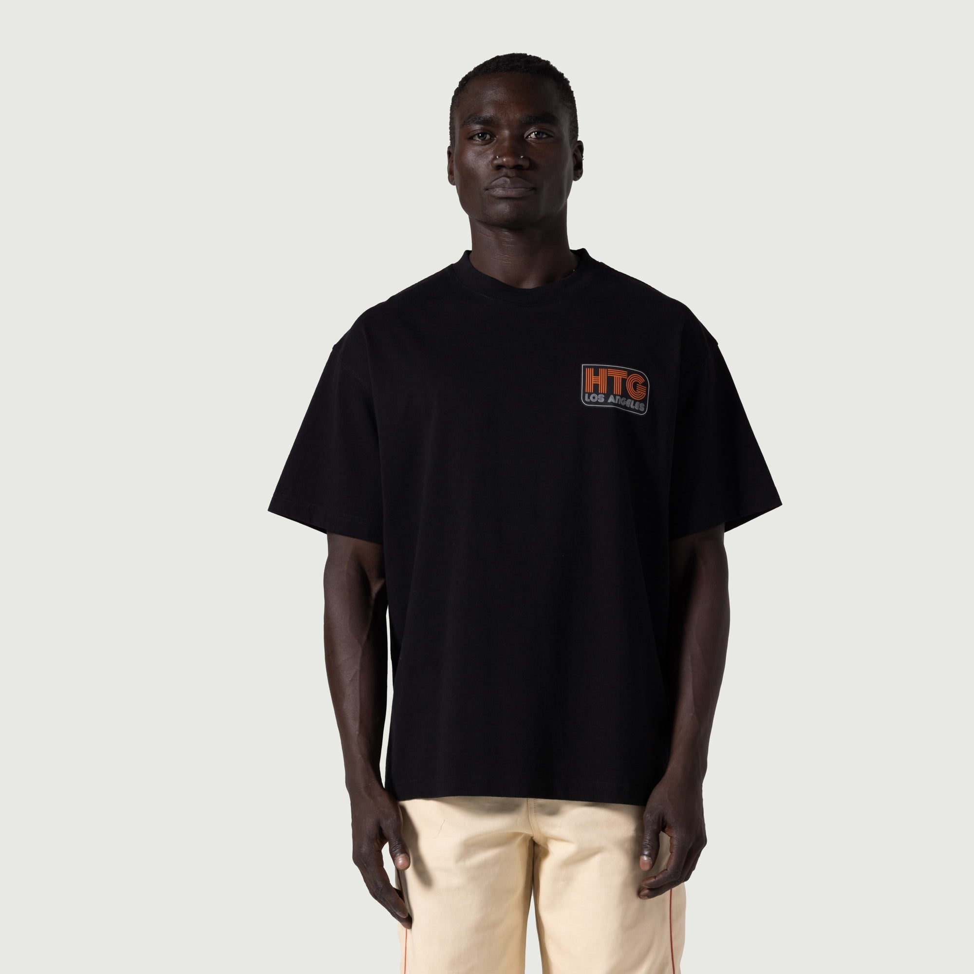 HONOR THE GIFT HTG® Los Angeles Short Sleeve T-Shirt - Black | Casual Streetwear for Men | Perfect for Everyday Wear & Urban Fashion