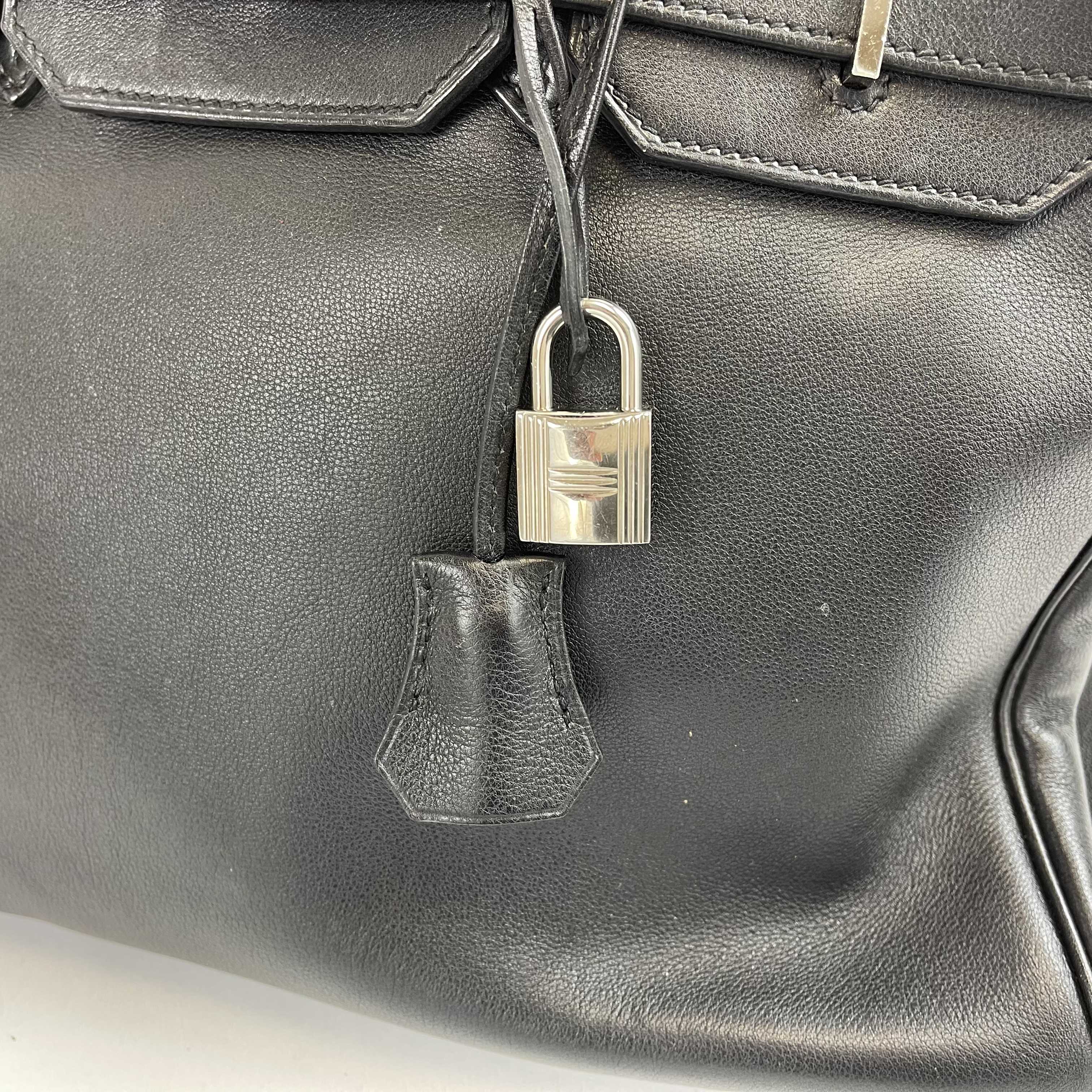 Authentic Hermes Birkin 35 Black Swift Leather Bag with Palladium Hardware | Luxury Handbag for Women | Perfect for Office, Travel & Special Occasions