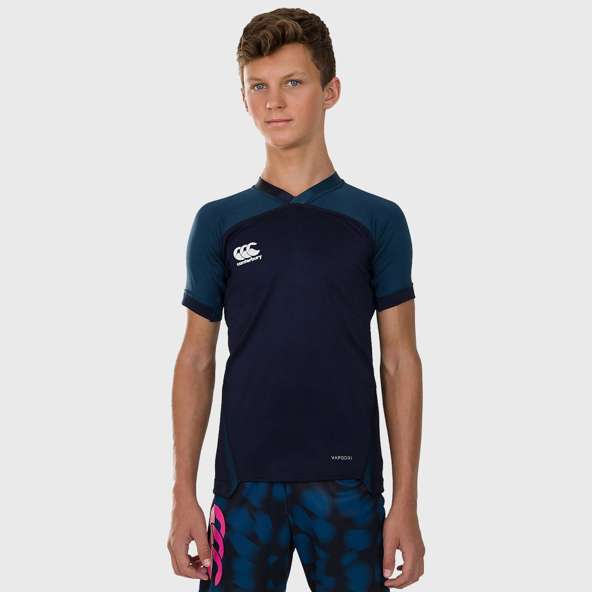 Canterbury Kids Evader Rugby Training Jersey - Navy Blue Youth Rugby Shirt for Boys & Girls - Perfect for Practice, Games & Team Sports