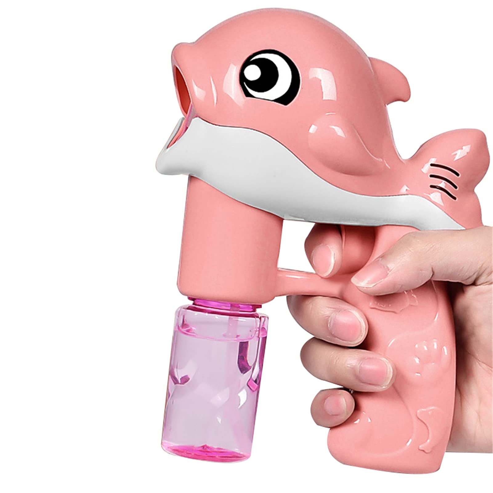 Sumerlly Dolphin Bubble Blower Machine for Kids - Automatic Bubble Maker with LED Lights & Fun Sounds, Includes 2 Bubble Solution Bottles - Perfect for Outdoor Play, Birthday Parties, and Summer Fun