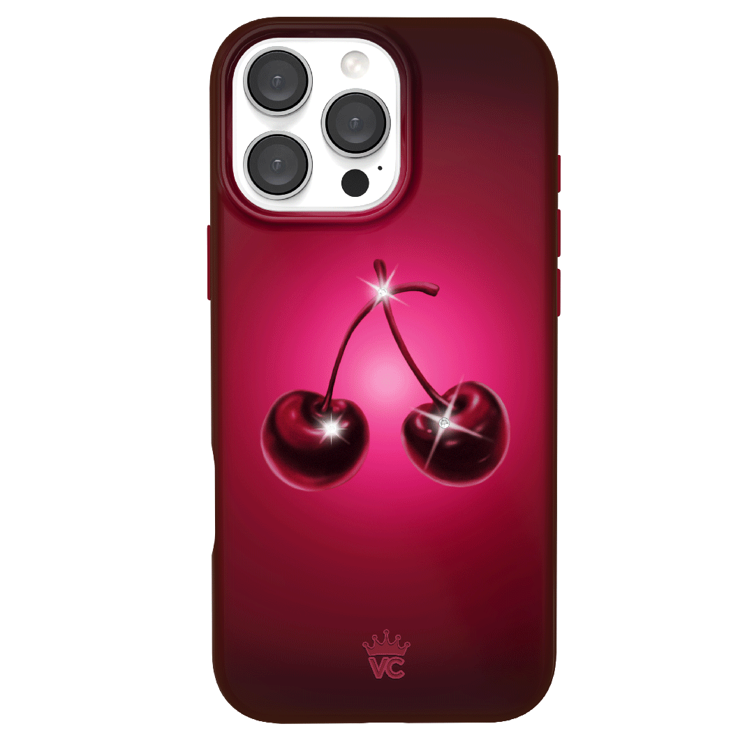 Black Cherry Crystal iPhone Case - Elegant & Durable Phone Cover for iPhone Models - Perfect for Everyday Use, Travel & Gifting