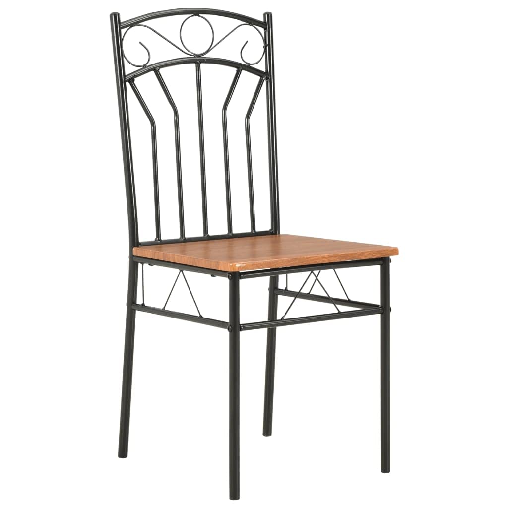 2-Piece Brown MDF Dining Chairs - Comfortable Kitchen Chairs for Dining Room, Living Room, Bedroom, Kitchen, Restaurant, and Outdoor Use