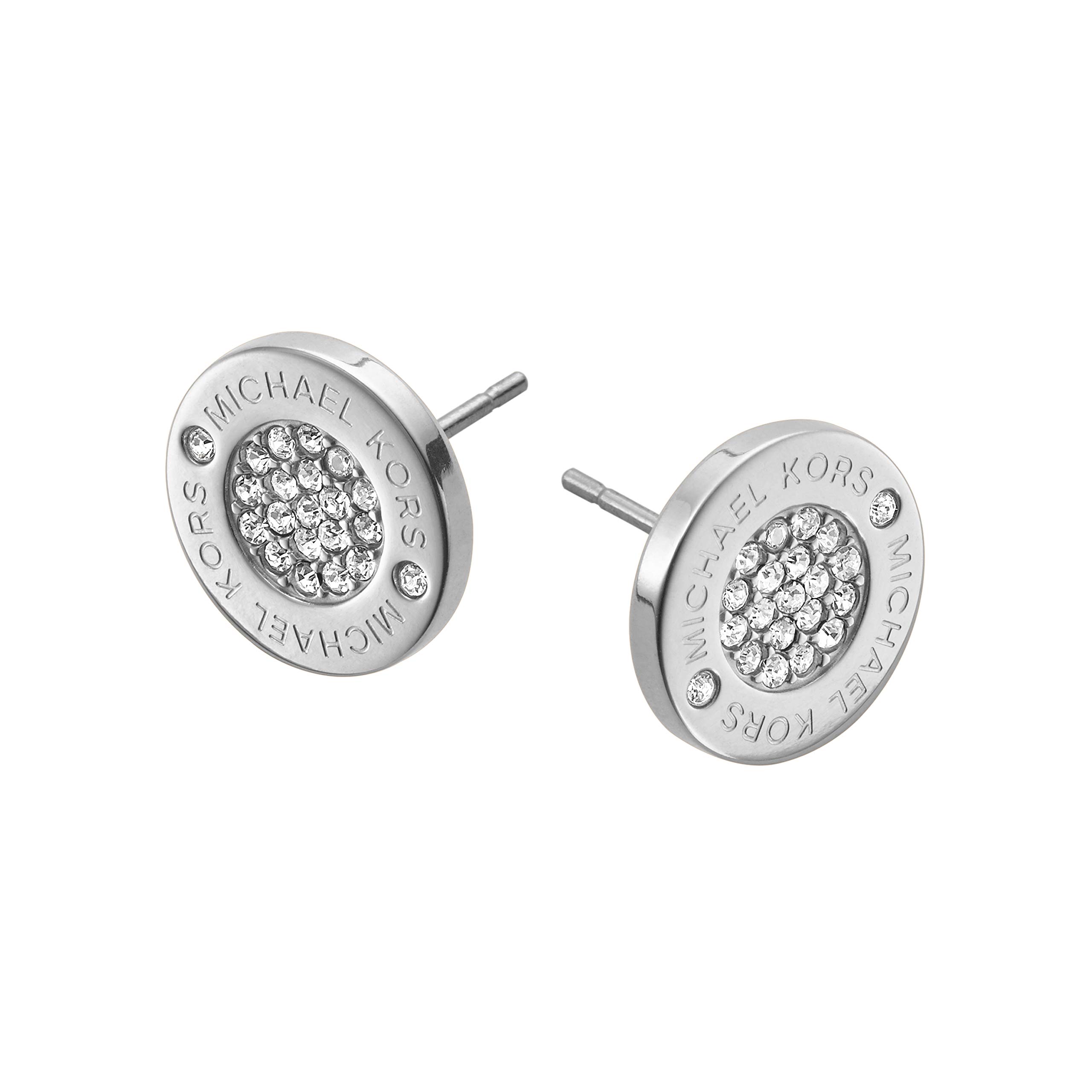 Michael Kors Women's Silver-Tone Stud & Drop Earrings - Stainless Steel Fashion Jewelry for Everyday Wear & Special Occasions