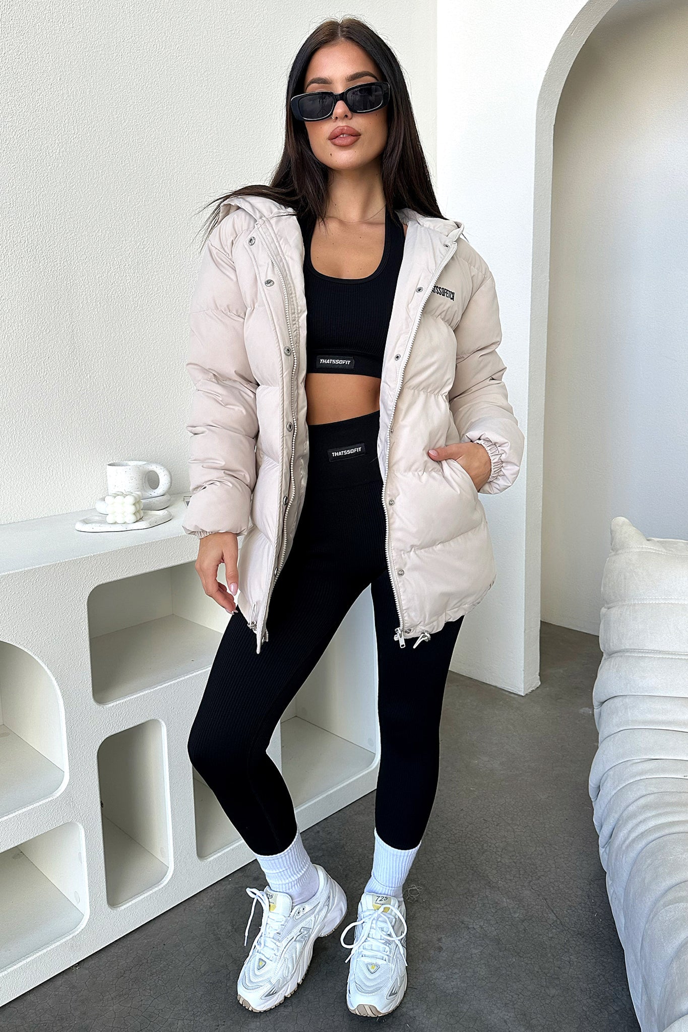 Julian Puffer Jacket for Women - Lightweight Winter Coat, Waterproof & Windproof, Bone Color - Perfect for Outdoor Activities, Skiing, and Cold Weather Fashion