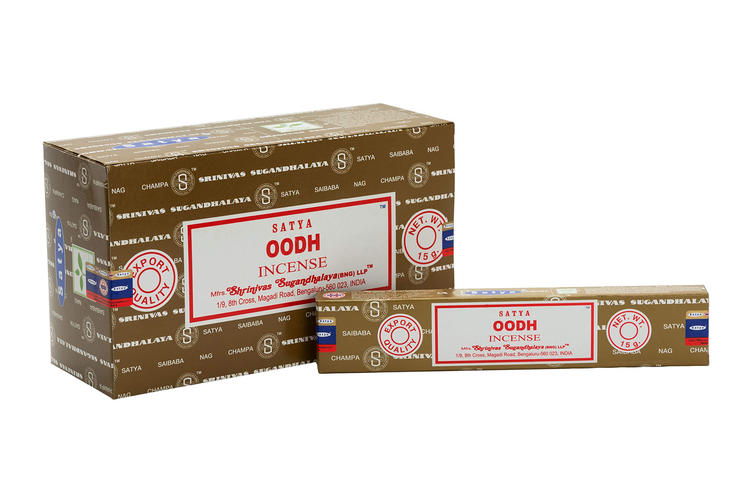 Satya Oodh Incense Sticks 15g - Premium Indian Nag Champa Aroma for Meditation, Yoga & Relaxation | Perfect for Home, Office & Spiritual Practices