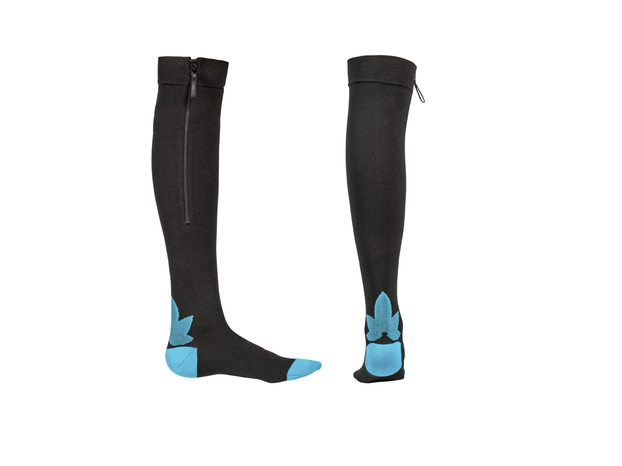 20-30mmHg Graduated Compression Knee High Socks with Zipper for Men & Women - Ideal for Travel, Running & Varicose Vein Relief