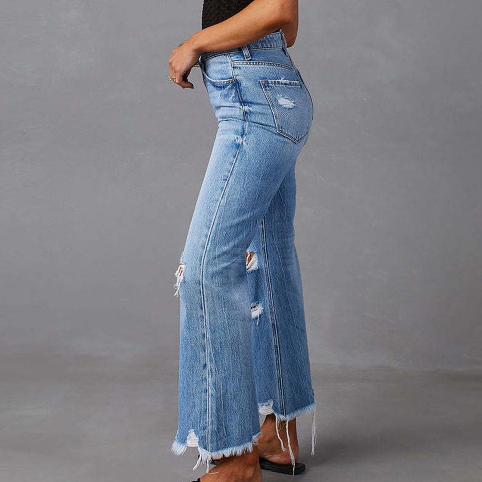 High Waist Baggy Jeans for Women - Wide Leg Loose Denim Pants for Casual Outfits