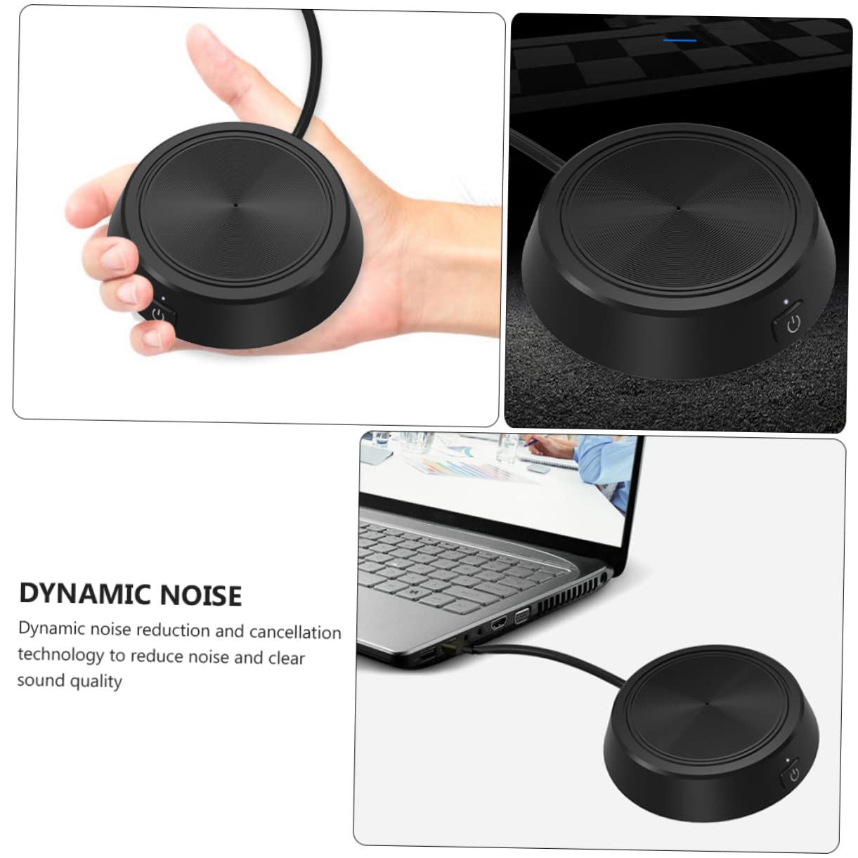 STOBOK 4-Pack USB Conference Microphone Speaker - Noise Cancelling Pickup Mic for PC, TV, Phone - Ideal for Video Calls, Online Meetings, Business Presentations & Home Entertainment