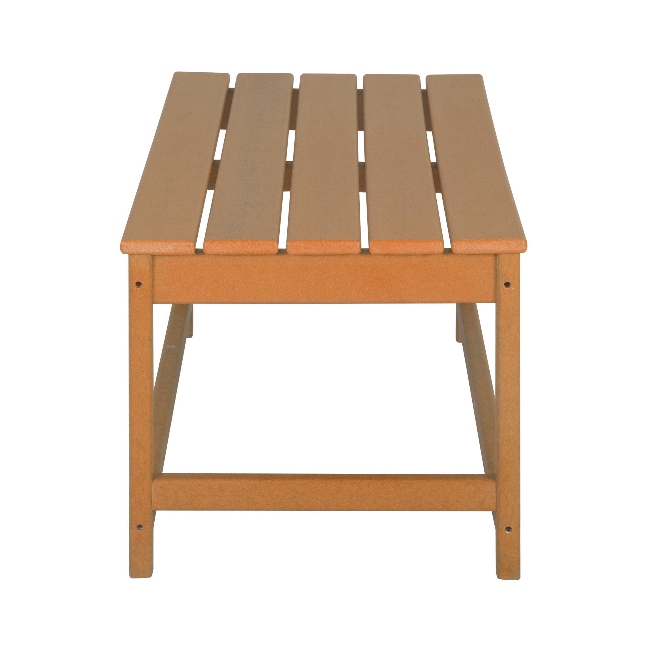 WestinTrends Malibu 3-Piece Outdoor Patio Furniture Set - All-Weather Poly Lumber Adirondack Coffee Table & 2 Side Tables in Orange - Perfect for Backyard, Poolside & Garden Relaxation