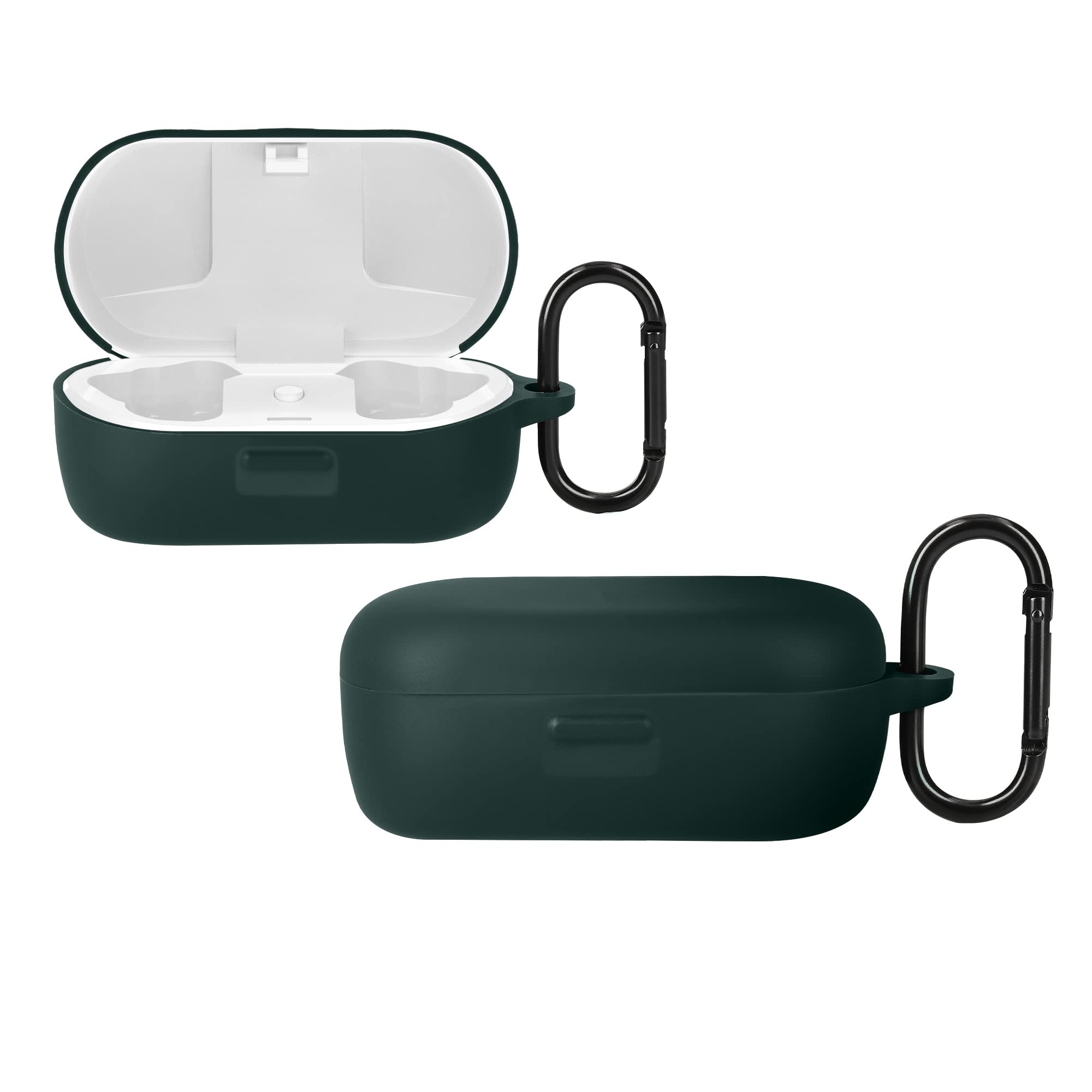 kwmobile Silicone Protective Case Cover for Bose QuietComfort Earbuds - Shockproof & Scratch-Resistant Holder - Dark Green - Perfect for Travel, Workouts & Daily Commute