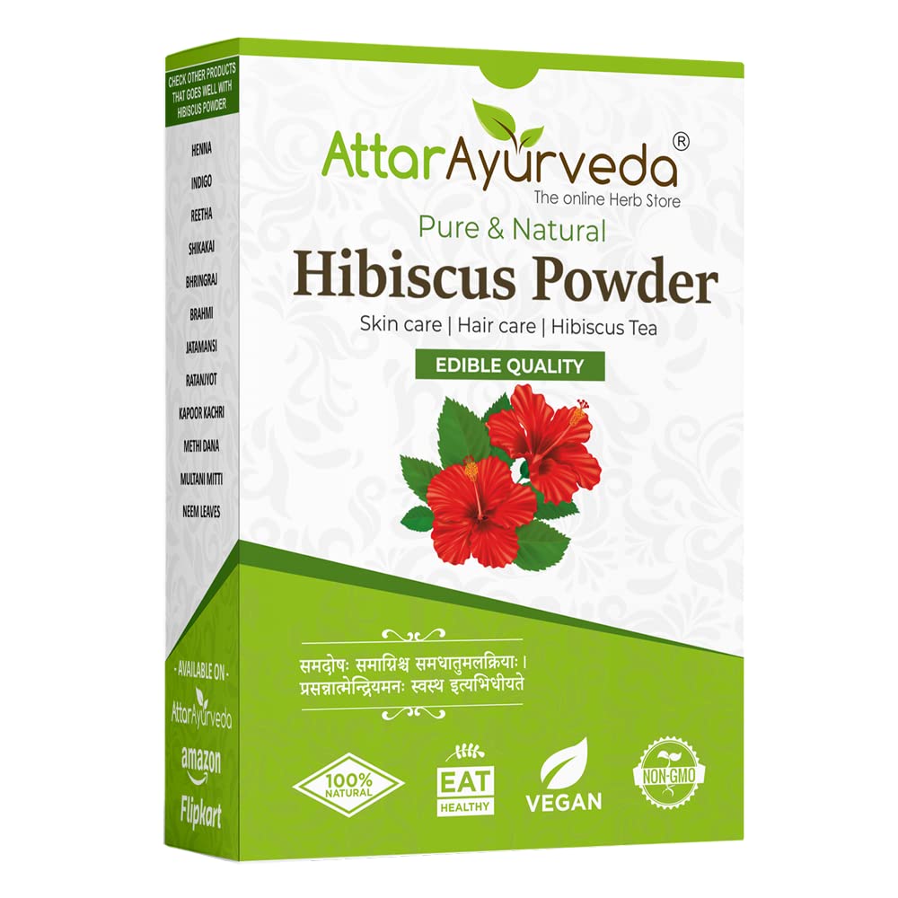 100% Pure Natural Hibiscus Powder for Hair Growth & Skin Care (100g) | Ayurvedic Gudhal Ka Phool Powder for DIY Hair Masks, Face Packs, Herbal Tea & Cooking | No Preservatives | Perfect for Natural Beauty Routines & Healthy Recipes