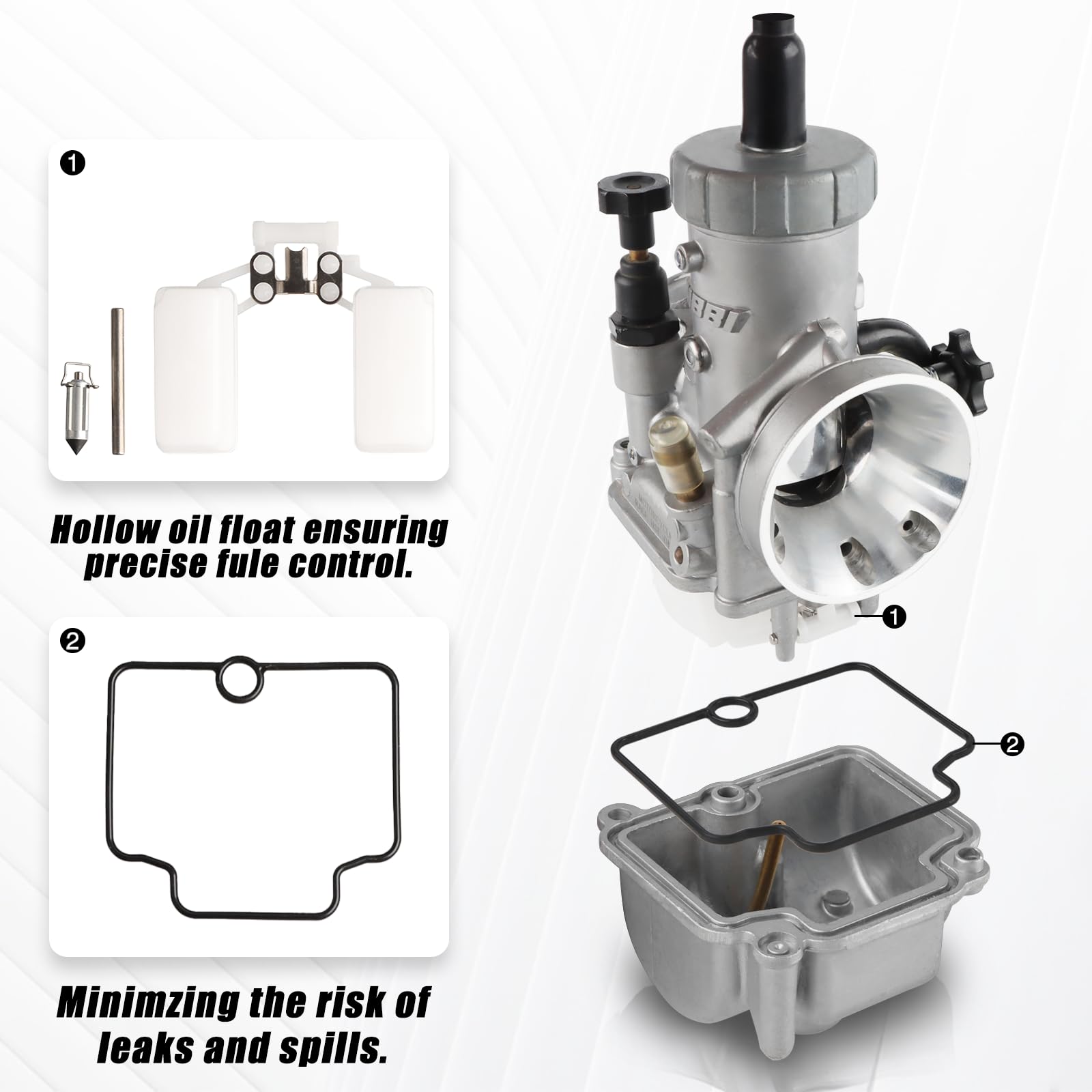 NIBBI PE17mm Carburetor for 80cc-100cc Flange Motorcycle Engine - Compatible with Dirt Bikes, Mini Bikes, Apollo Dirt Bikes & TAOTAO Scooters - High Performance Carb Jets Included - Perfect for Off-Road Racing & Engine Tuning
