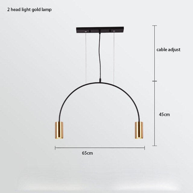 Elegant Curve Hanging Light - Modern LED Pendant Lighting Fixture for Dining Room, Kitchen Island & Bedroom Decor