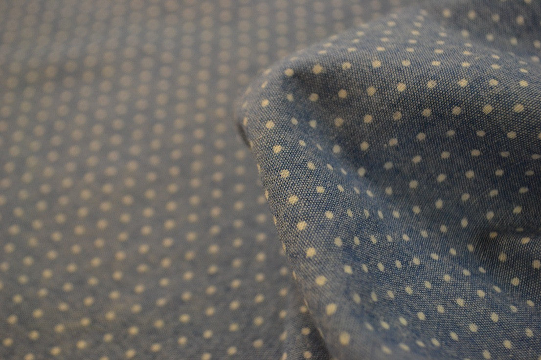 Chambray Dot Print Fabric - Small Size for DIY Crafts, Quilting, and Home Decor Projects