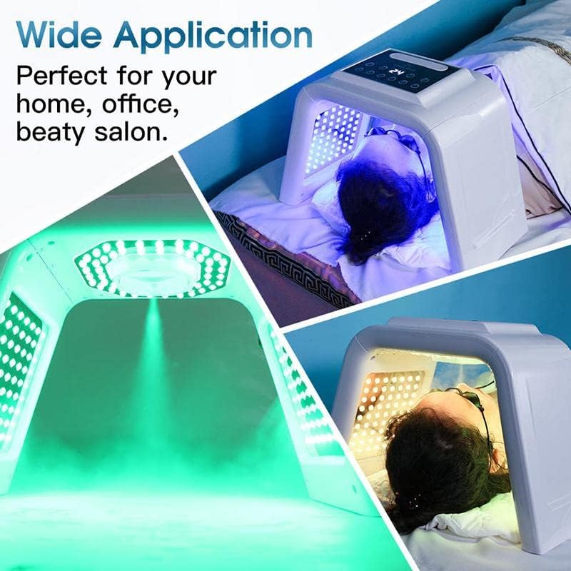 Vinban 7 Colors Omega LED Light Therapy Device - Hot & Cold Nano Water Spray for Skin Rejuvenation, UV Sterilization Facial Treatment with Atomization Function | Professional Photon Machine for Acne, Wrinkles & Skin Care at Home Spa