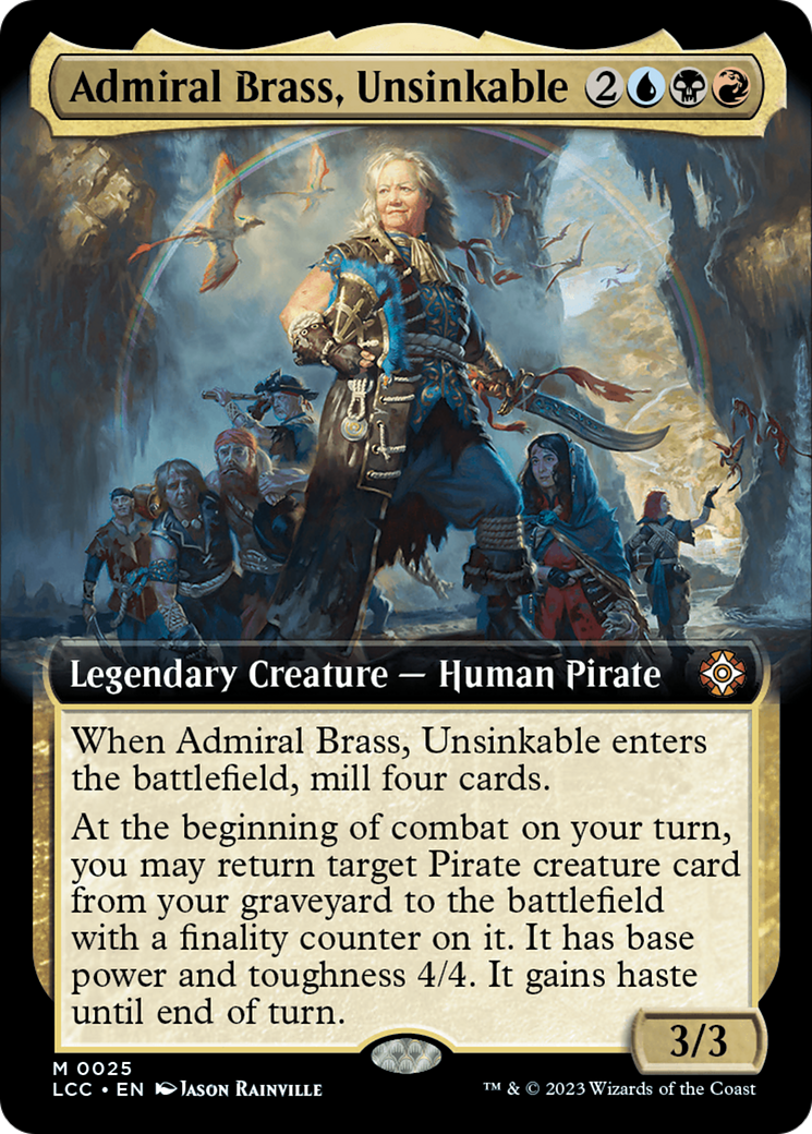 Admiral Brass Unsinkable Extended Art MTG Commander Deck - The Lost Caverns of Ixalan | Magic: The Gathering Collectible Card Game for Strategy Players