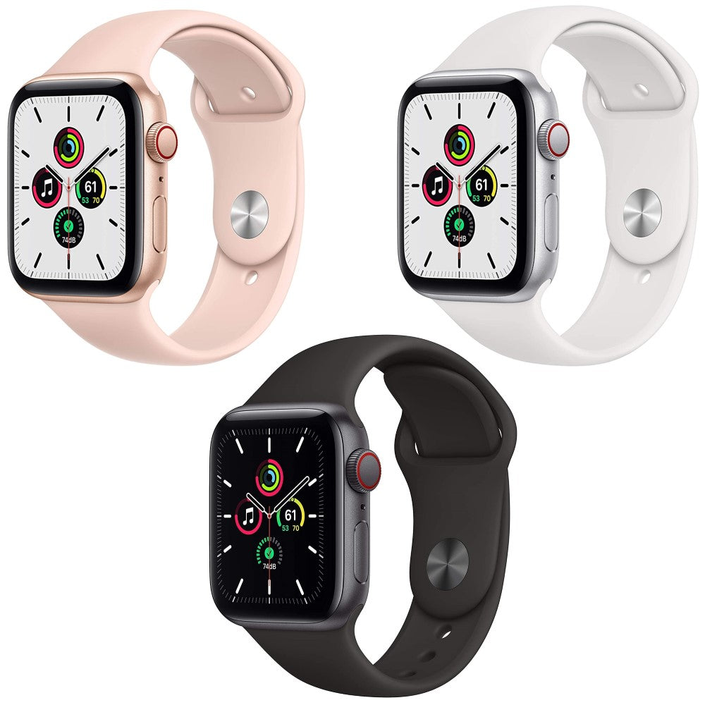 Apple Watch SE 44mm GPS + Cellular (Fully Unlocked) - Renewed Like New Aluminum Case Smartwatch for Fitness Tracking & Notifications | Perfect for Workouts, Running & Daily Use