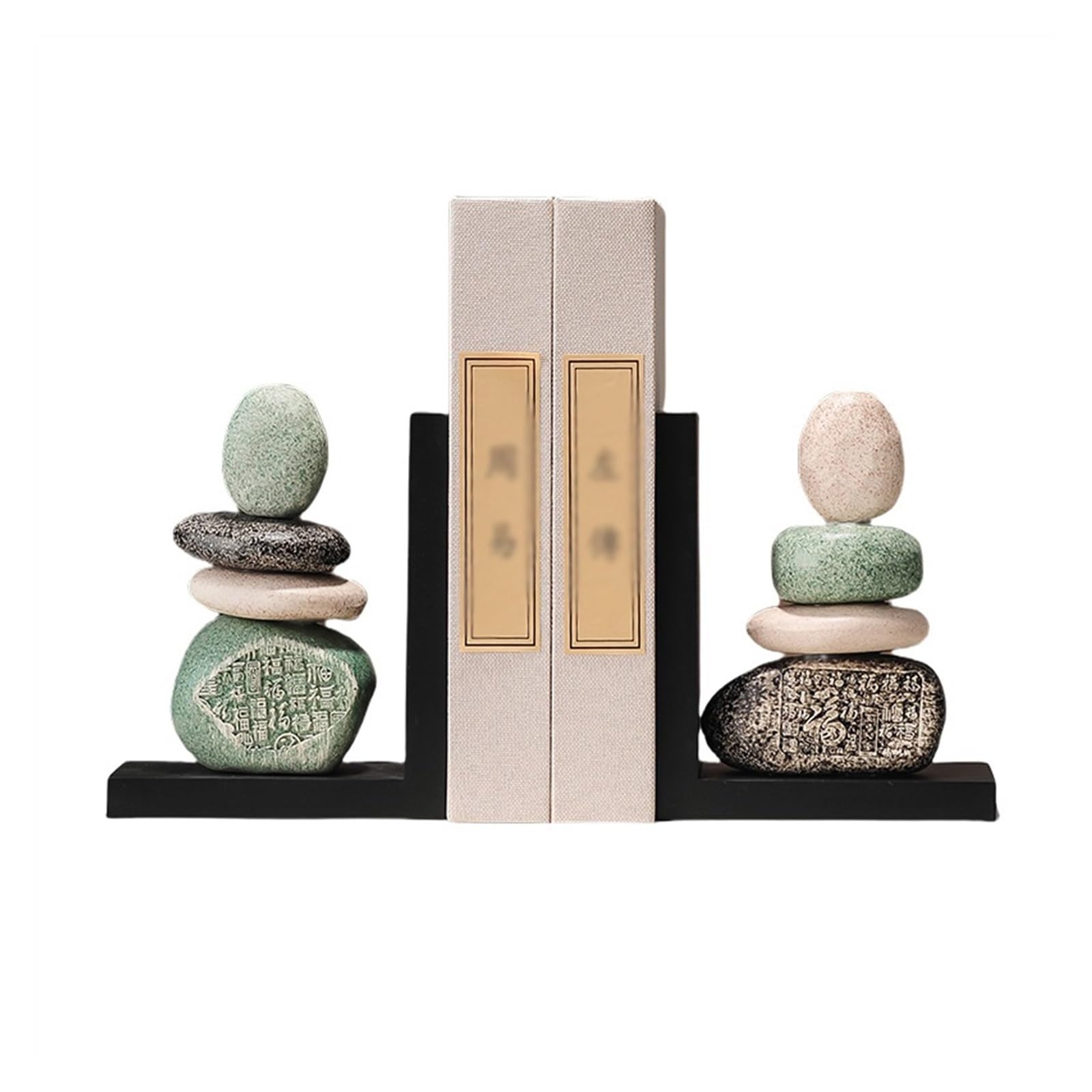 Heavy Duty Decorative Ceramic Bookends - Abstract Design Book Stoppers & Dividers for Shelves, Office & Library | Secure Book Holder Stand for Organizing Books