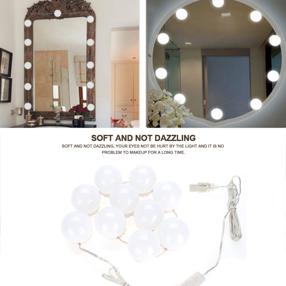 Yoidesu Vanity LED Mirror Lights Kit - Dimmable Makeup Mirror Lights with Concealable Wiring, Warm & Cool White Tones - Perfect for Bathroom Vanity, Dressing Room, and Professional Makeup Studios