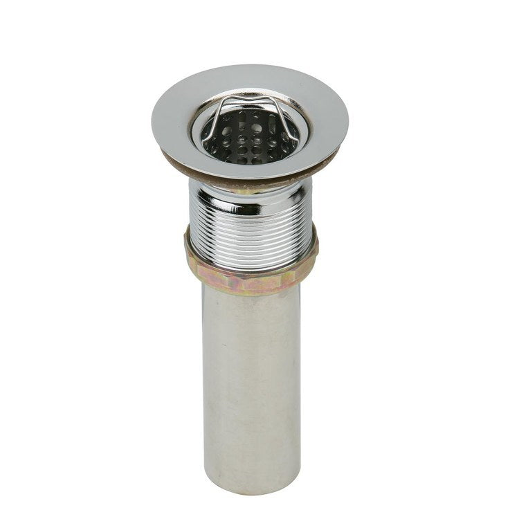 2 Pack Nickel Plated Brass Drain Fitting with Deep Stainless Steel Strainer Basket - Perfect for Kitchen Sink, Bathroom Drain & Utility Tub Installation