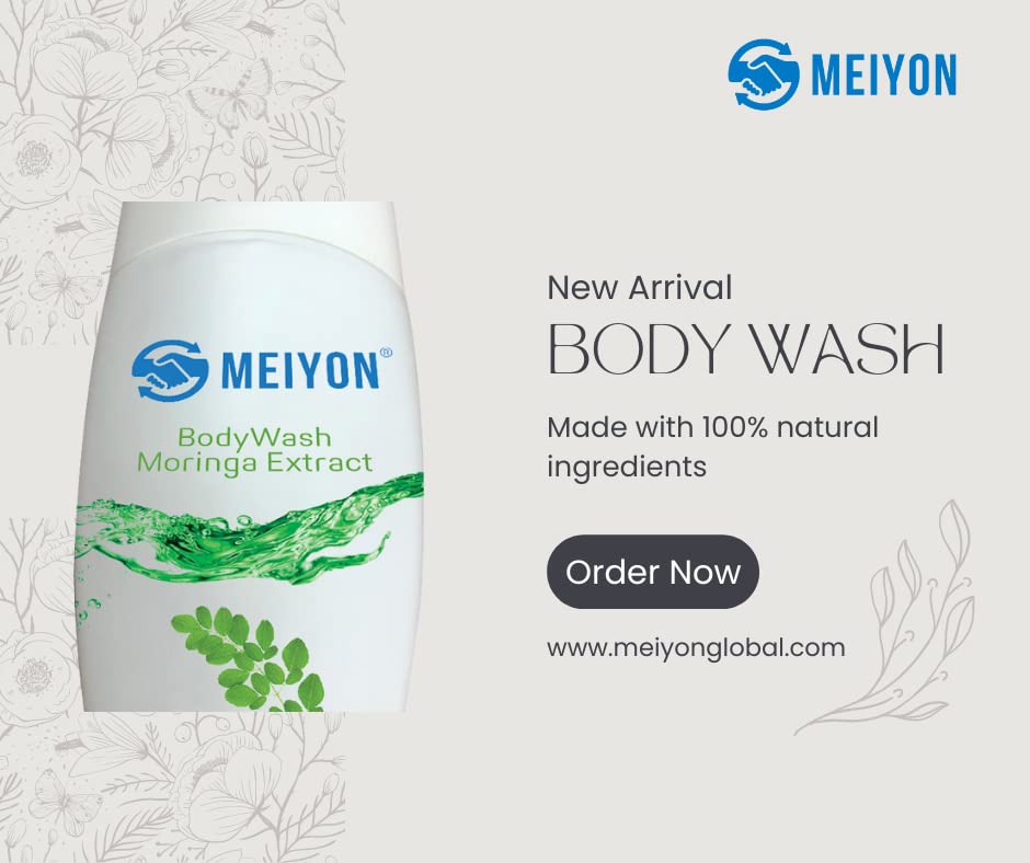 Meiyon Moringa Body Wash with Moringa Extract for Smooth Skin - 100ml | Gentle Cleansing & Hydrating Shower Gel for Dry & Sensitive Skin | Perfect for Daily Use & Spa Days