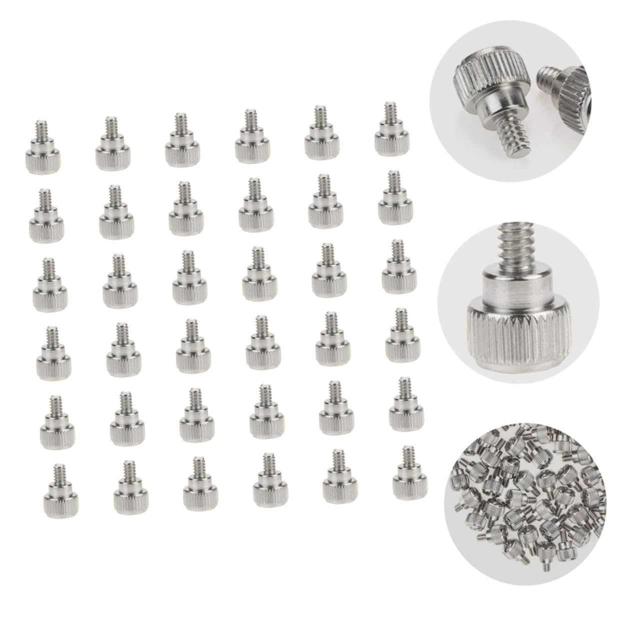 Homoyoyo 100pcs Computer Case Screws Kit - Knurled Thumbscrews for PC Case, Motherboard & Hard Drive Installation - Silver Finish - Perfect for PC Building, Repair & Maintenance