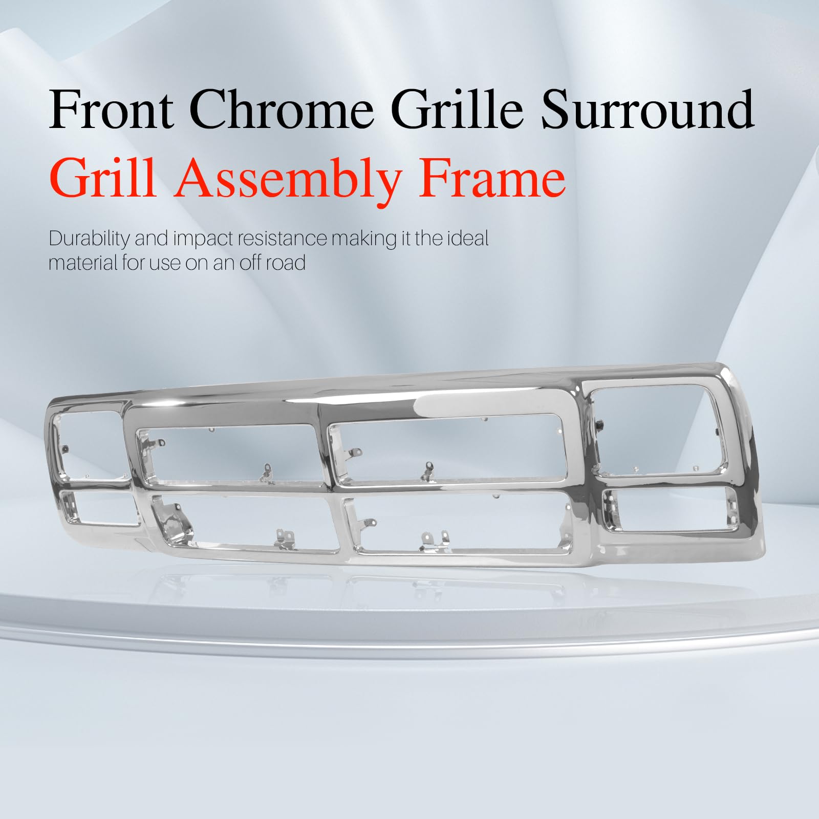 Chrome Front Grille for 1991-1993 Dodge D150 RAM Charger SUV - Replacement CH1200137 & 55026080 - Durable Auto Body Part for Off-Roading & Truck Restoration Projects