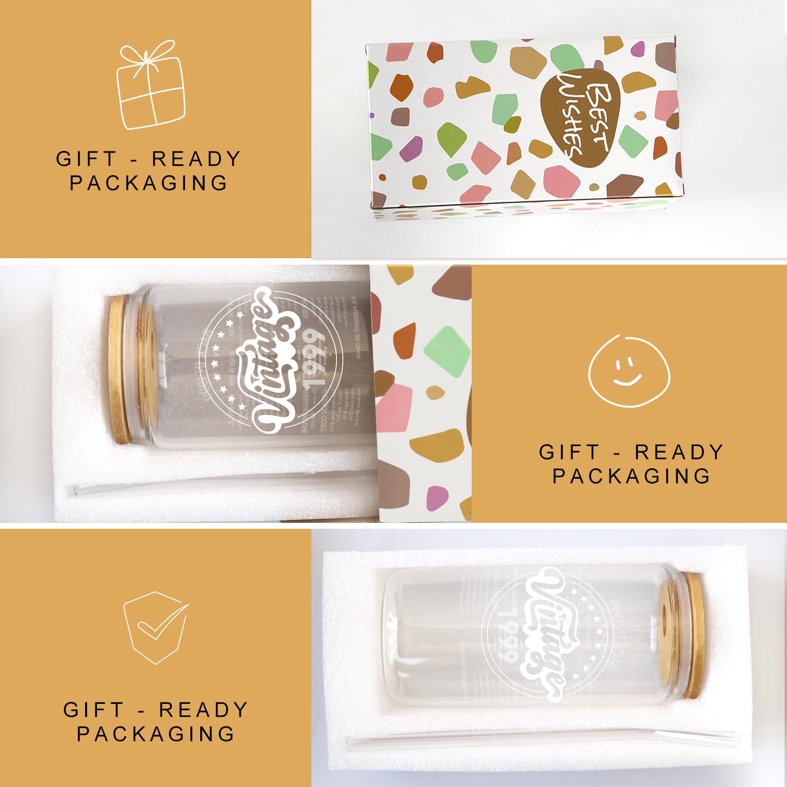 **26th Birthday Gifts for Women - Unique 1999 Themed Presents for Her, Daughter, or Sister - Best Cool 26-Year-Old Female Gifts - 16 Oz Coffee Glass with Birthday Decorations - Perfect for Celebrations, Parties & Daily Use**