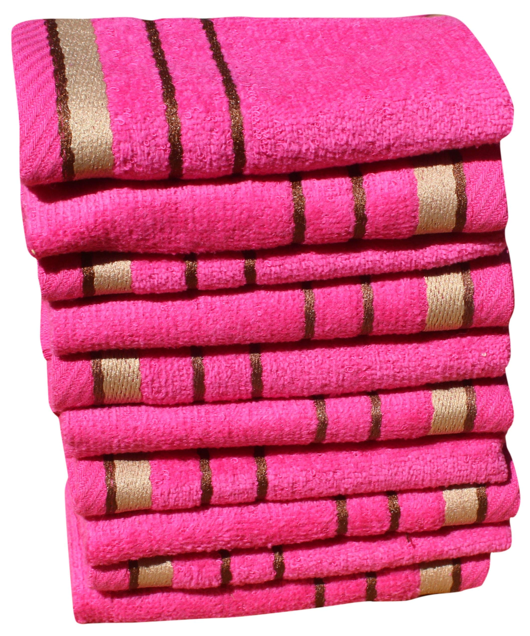 Premium 450 GSM Cotton Face Towels - Super Absorbent & Antibacterial, 10x10 Inches (Pack of 10, Dark Pink) - Ideal for Spa, Gym, Travel & Daily Skincare Routine