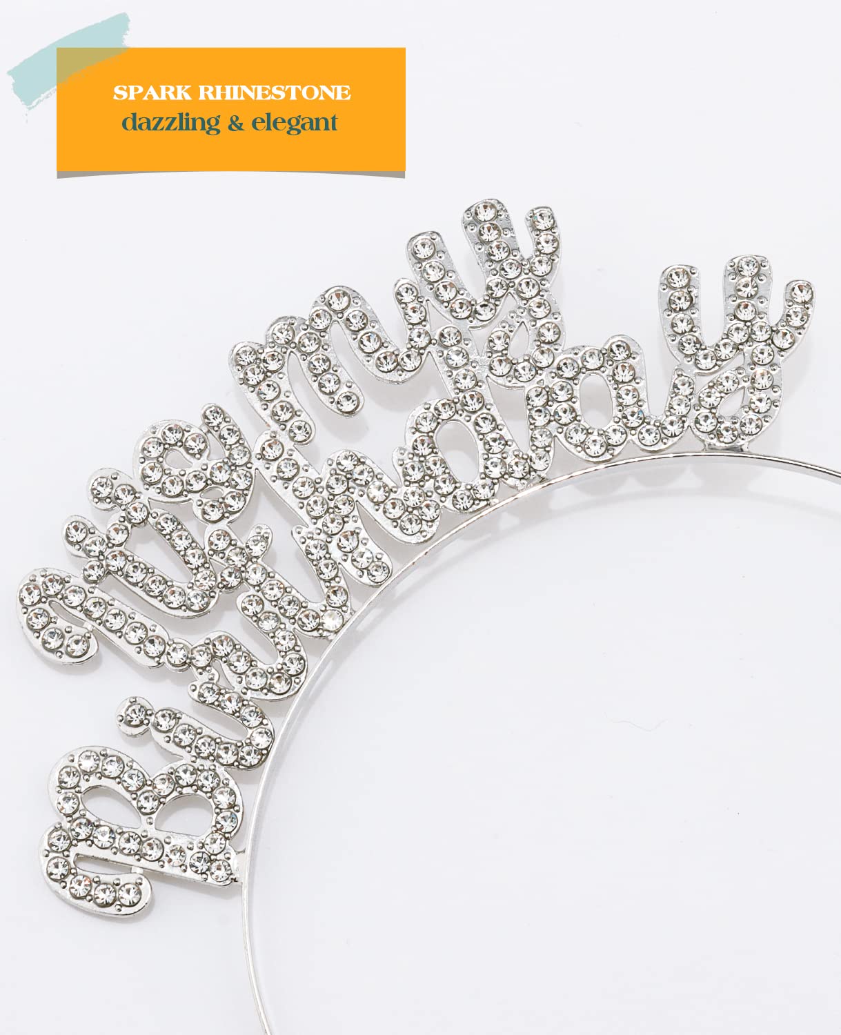 Girls Birthday Crown Set - Cute Birthday Tiara & Sash for Women, Silver Princess Headband - Perfect for Birthday Parties, Photo Shoots & Special Celebrations