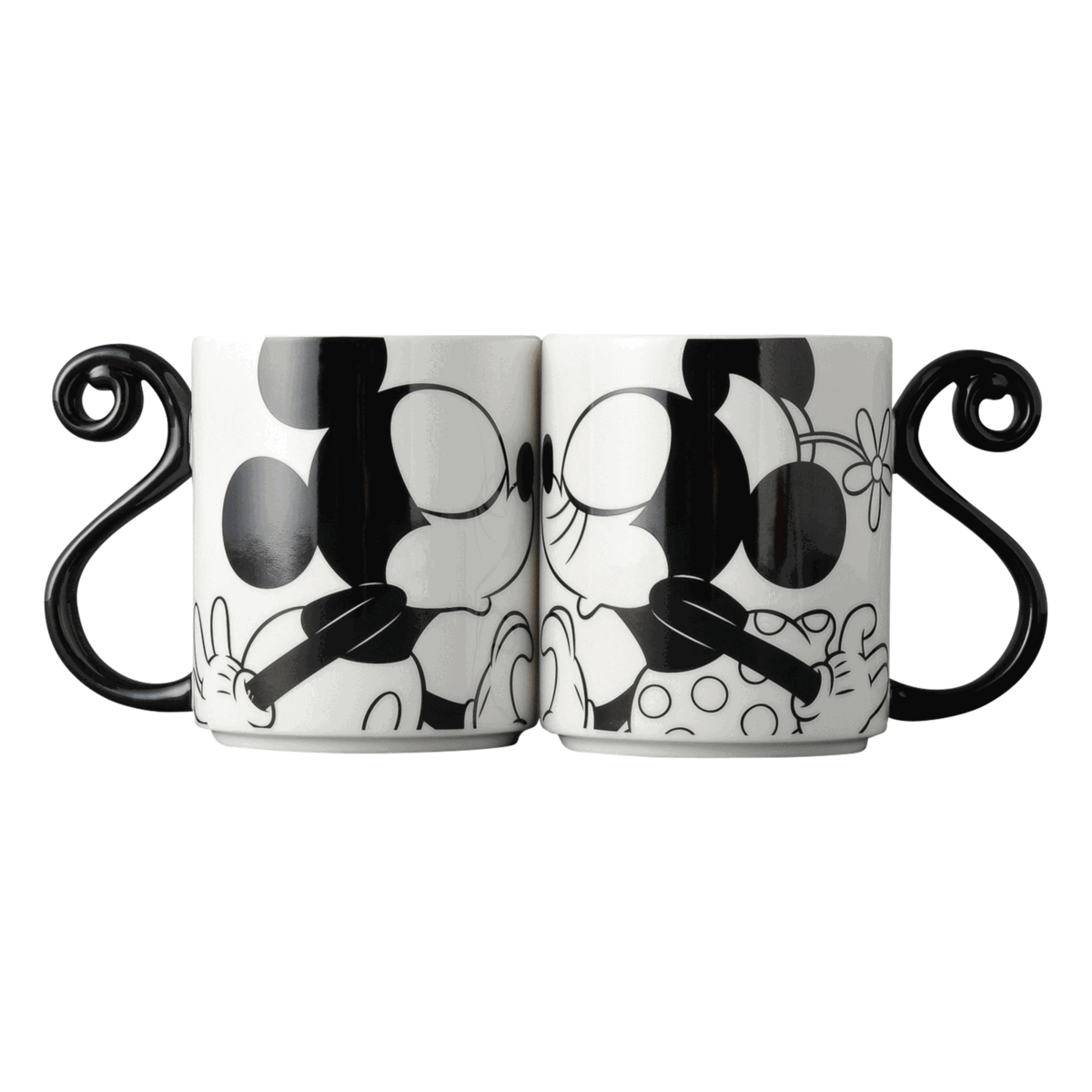 Disney Couple Mugs Set - Heart-Shaped Coffee Cups for Valentine's Day Gift, Romantic Couples Gifts, Perfect for Anniversaries, Date Nights & Coffee Lovers