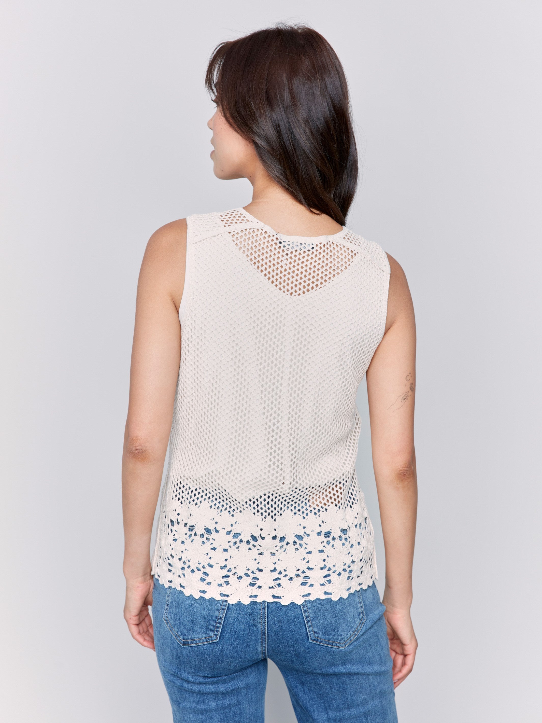 Crochet Vest for Women - Button Front Boho Style Cardigan - Natural Cotton Knitwear - Perfect for Layering, Casual Outfits, and Boho Fashion