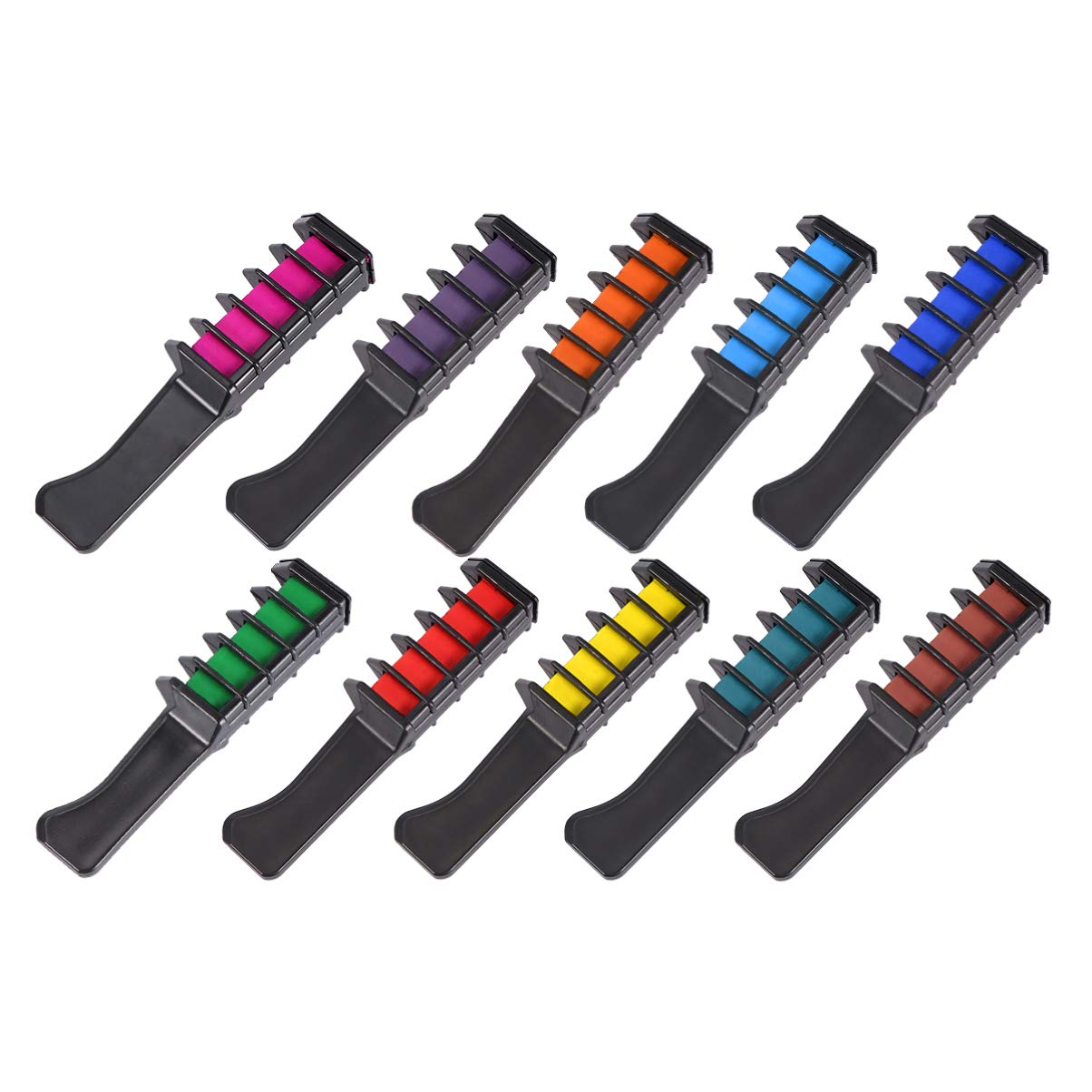 OSALADI 10PCS Washable Hair Chalk Combs - Temporary Hair Color for Cosplay, Birthday Parties & Festivals | Vibrant & Easy-to-Use Disposable Hair Dye for Kids & Adults | Perfect for Halloween, Costume Events & Themed Celebrations