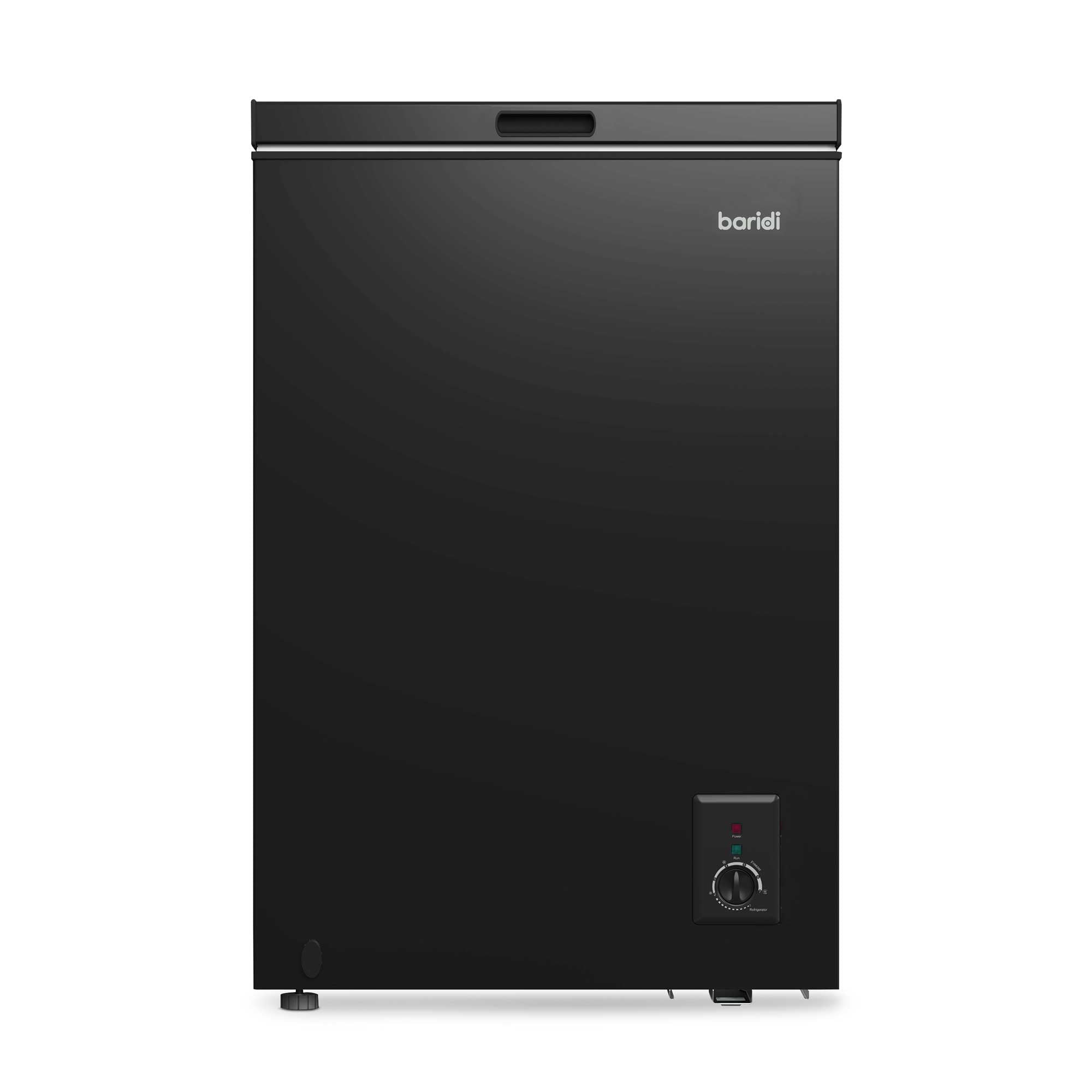 Baridi 3.5 Cubic Feet Freestanding Chest Freezer - 99L Energy Efficient Deep Freezer for Garage, Basement & Outdoor Use - Adjustable Thermostat, Black (Model DH153) - Perfect for Bulk Food Storage, Meal Prep & Hunting Game Preservation