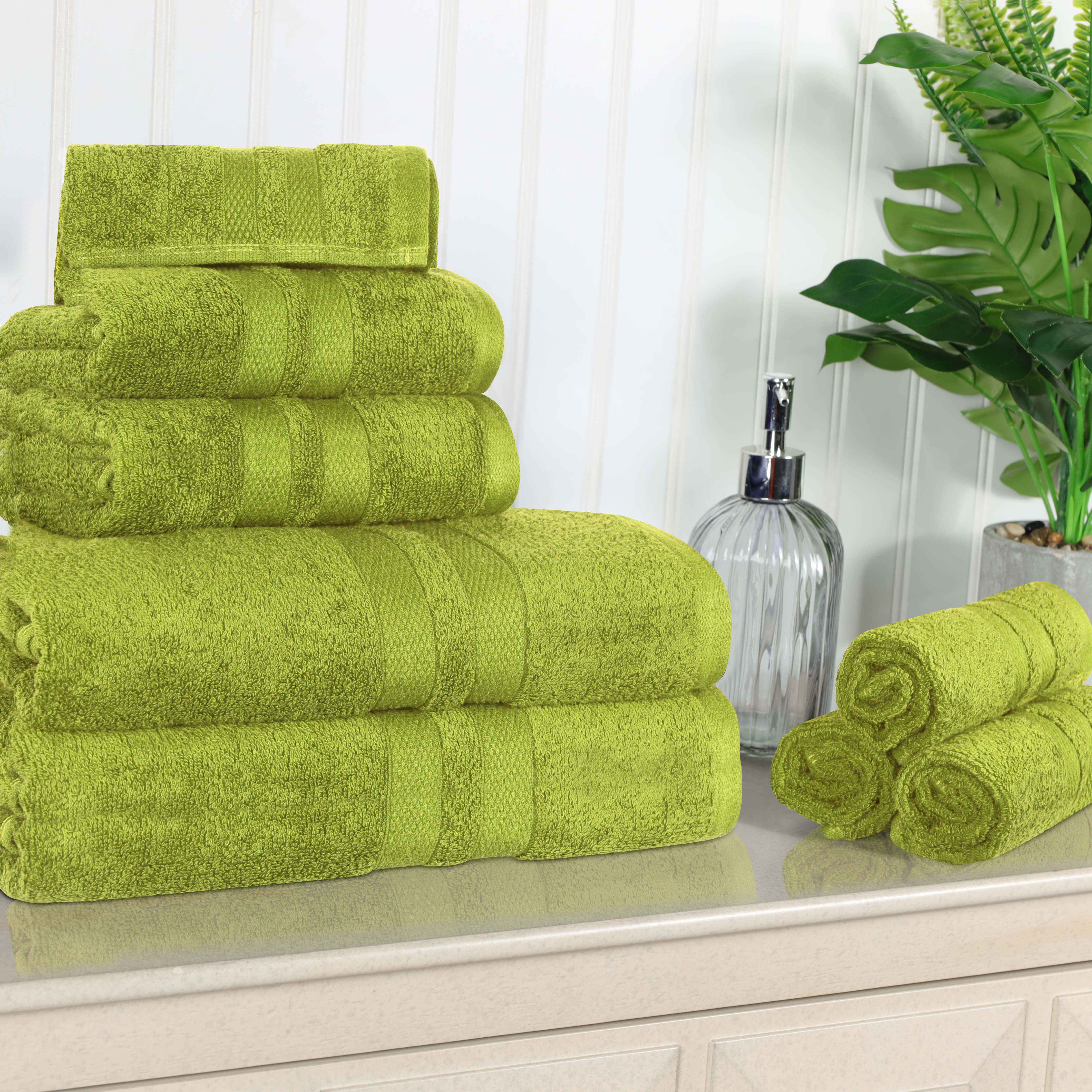 Ultra Soft Cotton Absorbent 8-Piece Towel Set - Premium Bath & Hand Towels for Spa, Gym, and Home Use - Quick Dry & Highly Absorbent