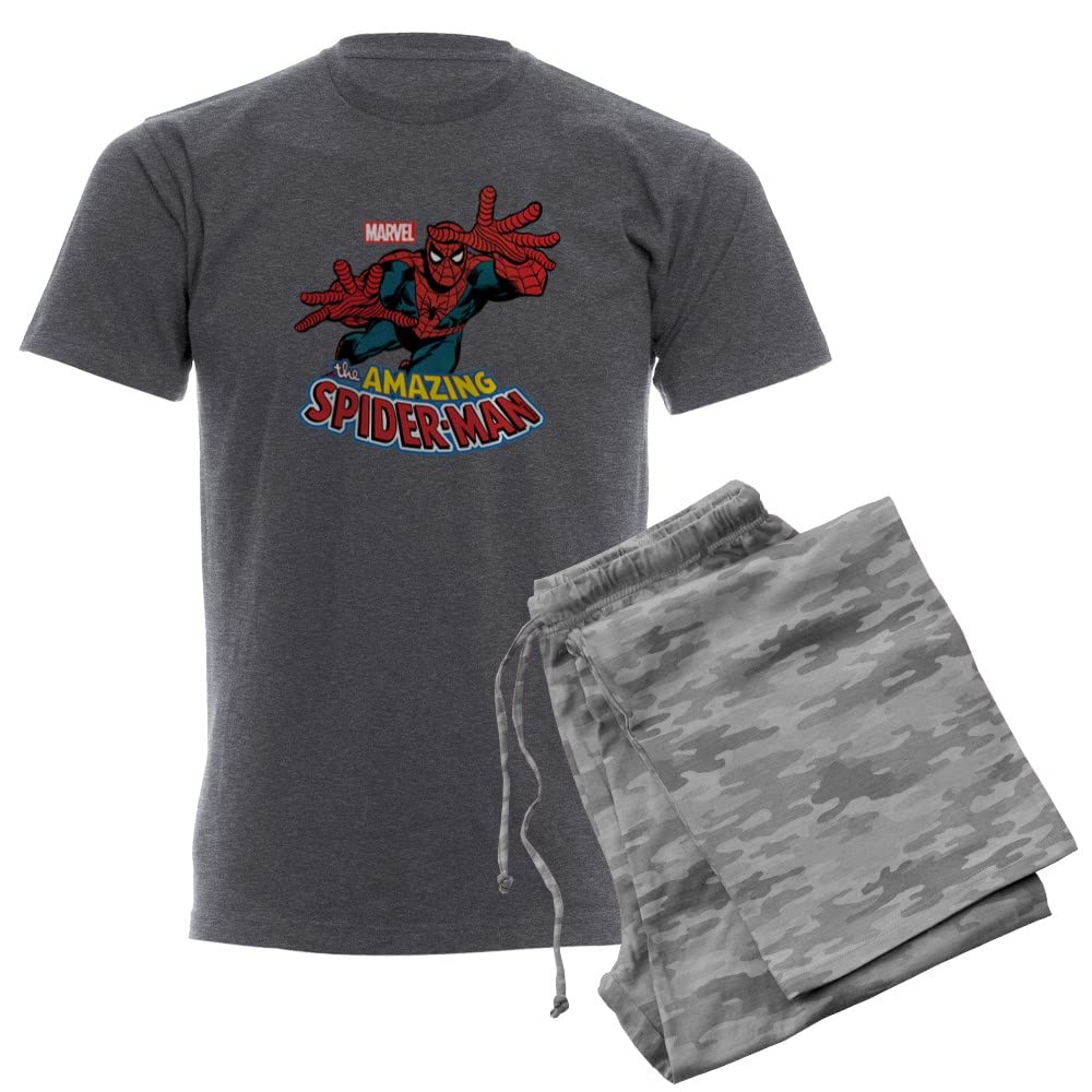 The Amazing Spiderman Men's Charcoal Pajama Set - Soft Cotton Sleepwear for Superhero Fans | Perfect for Lounge, Sleep & Comic-Themed Parties