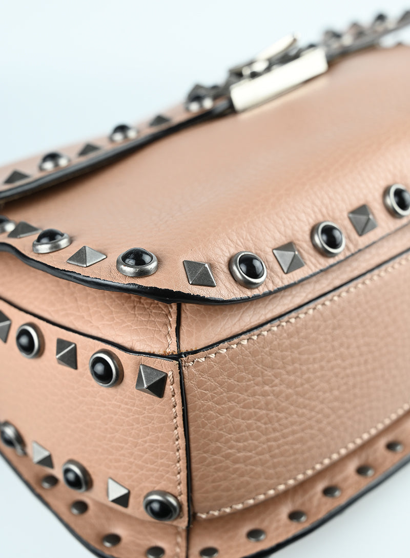 Valentino Rockstud Shoulder Bag in Nude - Perfect for Everyday Wear, Date Nights & Special Occasions
