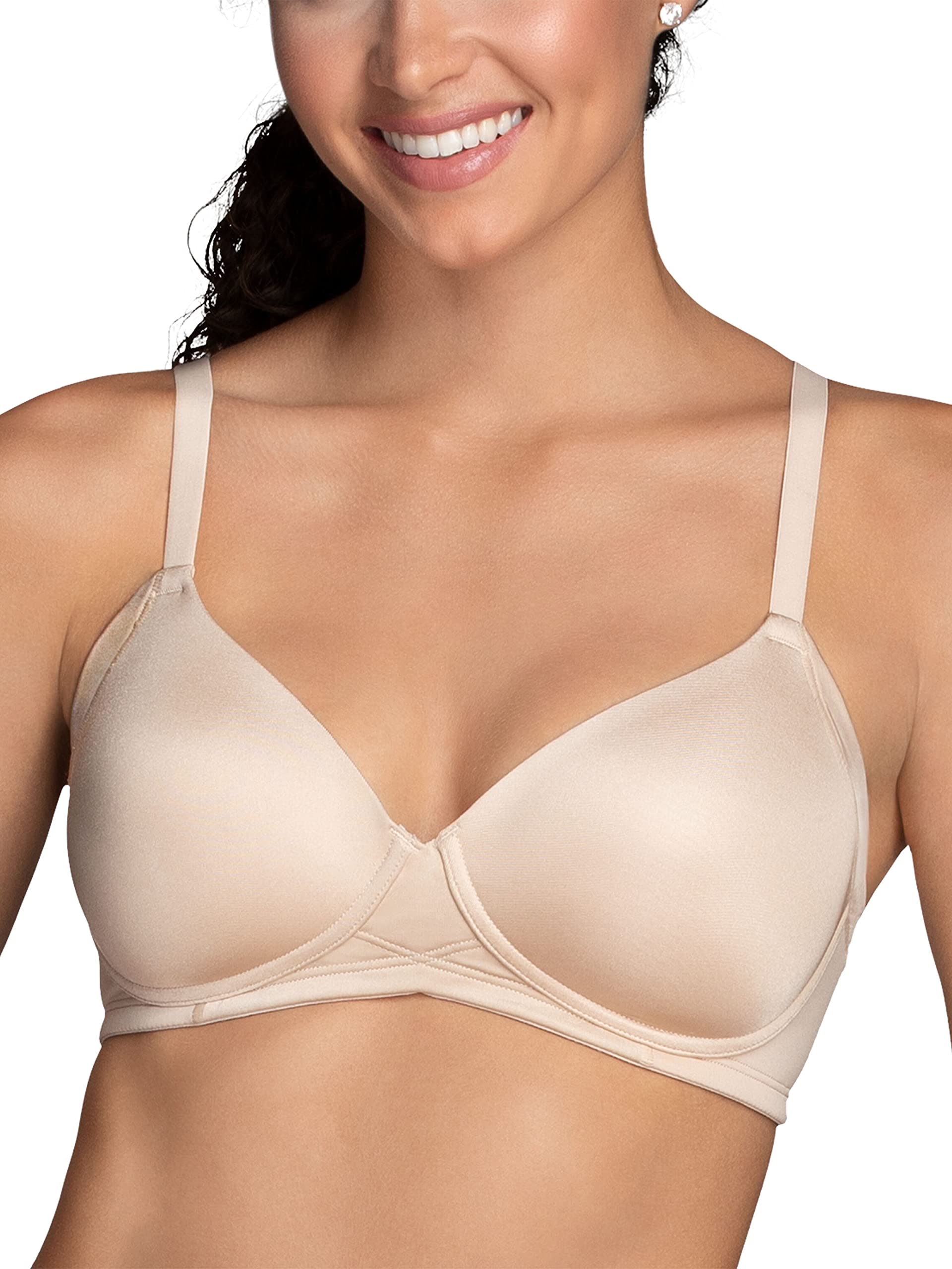 Vanity Fair Women's Beauty Back Bra with Extended Side & Back Smoothing - Comfortable T-Shirt Bra for Everyday Wear & Special Occasions