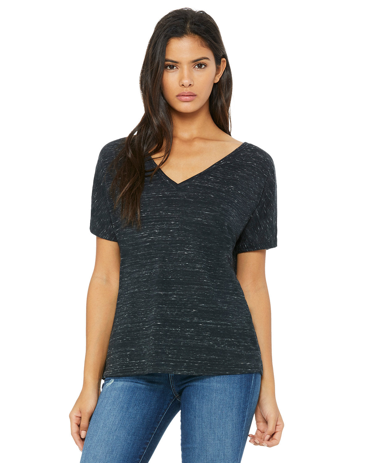 Bella + Canvas 8815 Women's Slouchy V-Neck T-Shirt - Soft Relaxed Fit Tee for Casual Wear, Lounge & Everyday Outfits