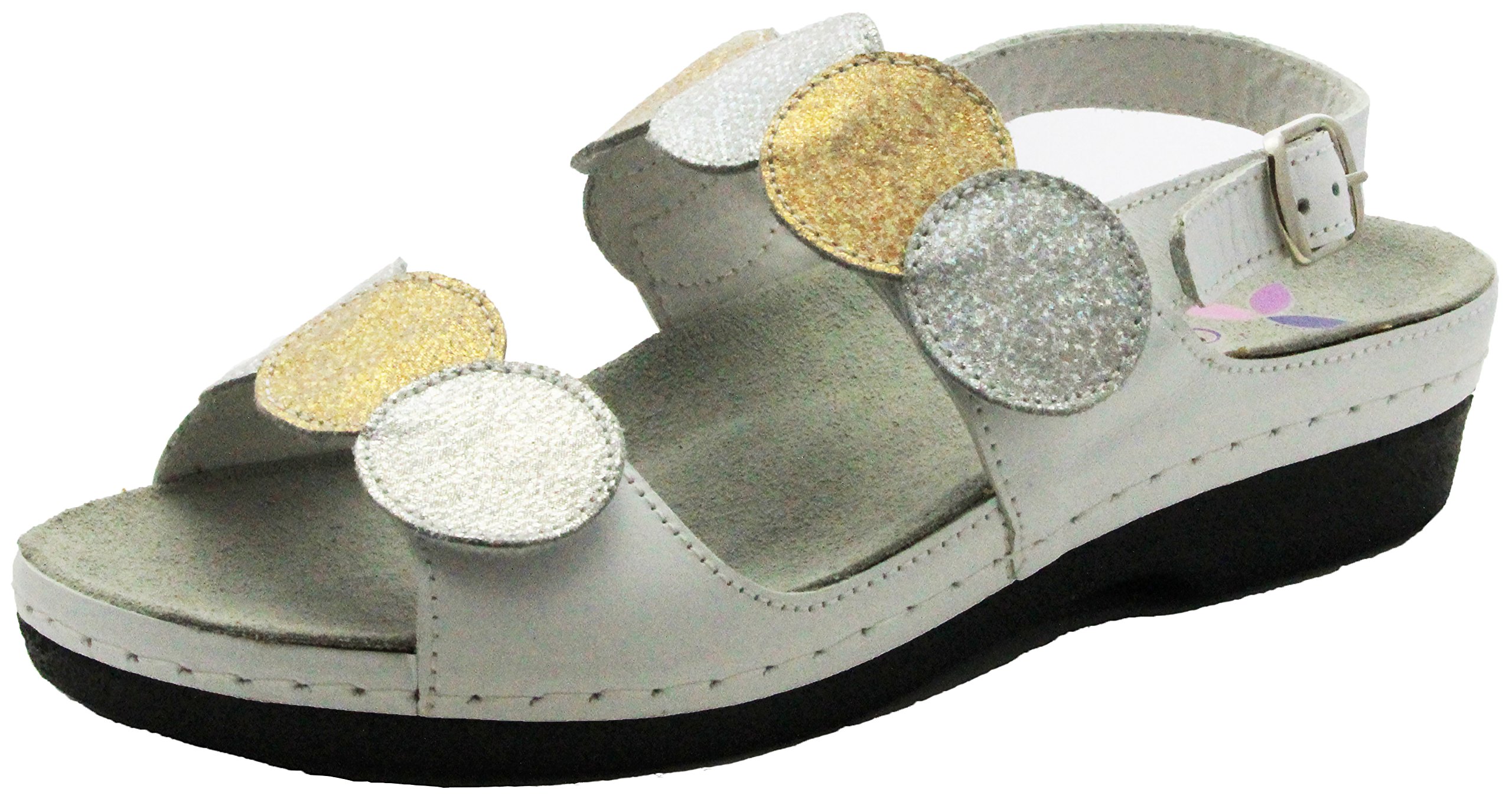 Helle Fashion Comfortable Women's Tula White Combo 2 Hook and Loop Slingback Sandals - Perfect for Casual Outings, Beach Wear, and Summer Strolls