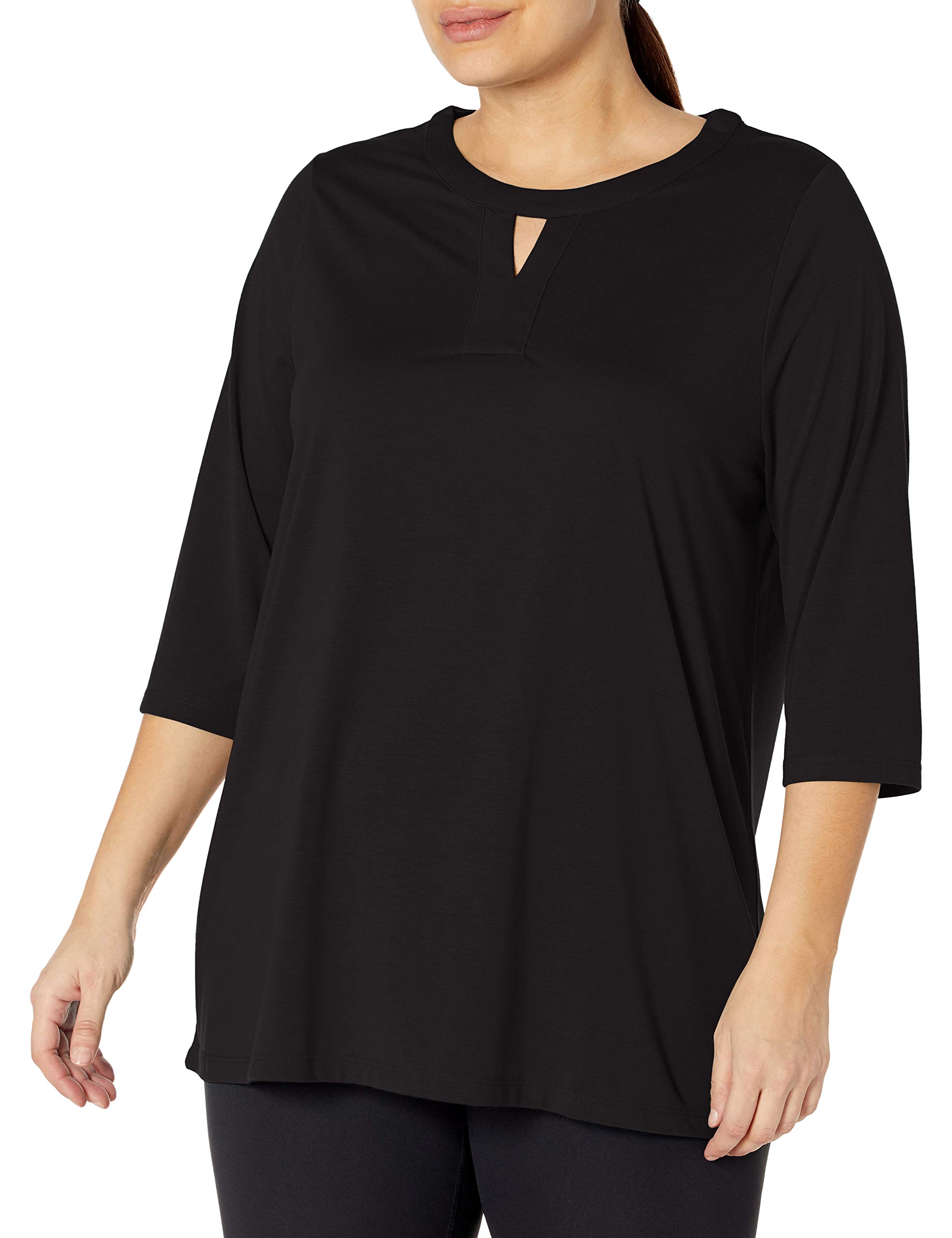 JUST MY SIZE Women's Plus Size Key Hole Tunic Top - Comfortable & Stylish Casual Blouse for Work, Date Night & Everyday Wear