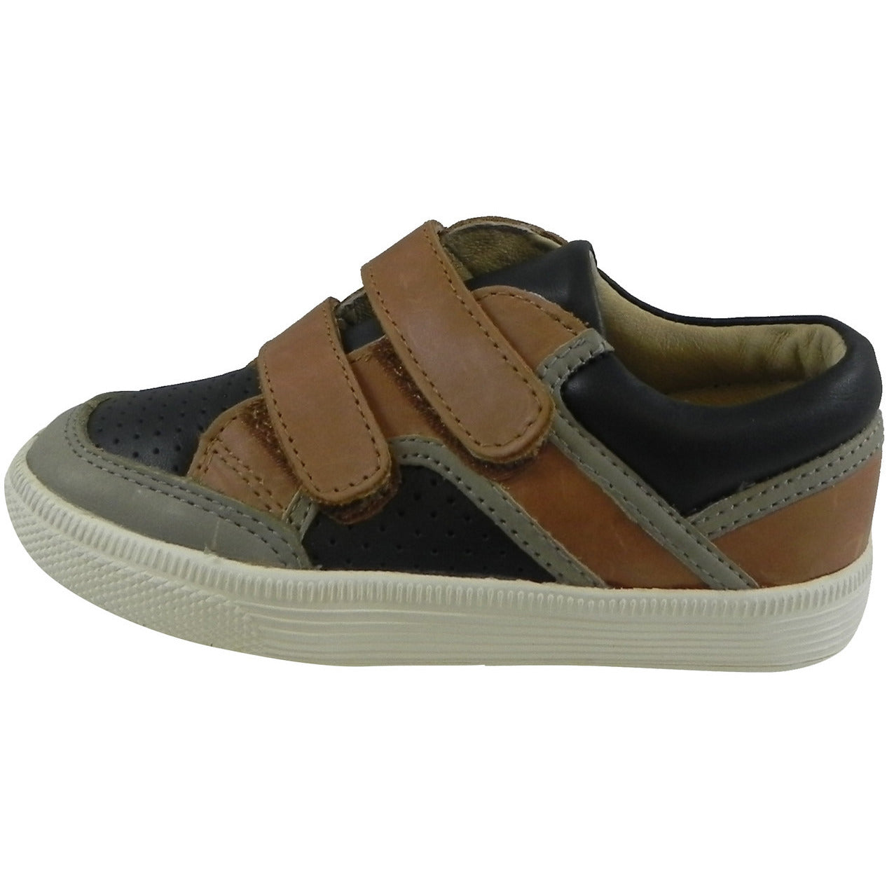 Old Soles Boys' 1029 Low Top Leather Sneakers for Kids - Navy, Brown & Grey Colors | Comfortable School Shoes & Casual Play Sneakers