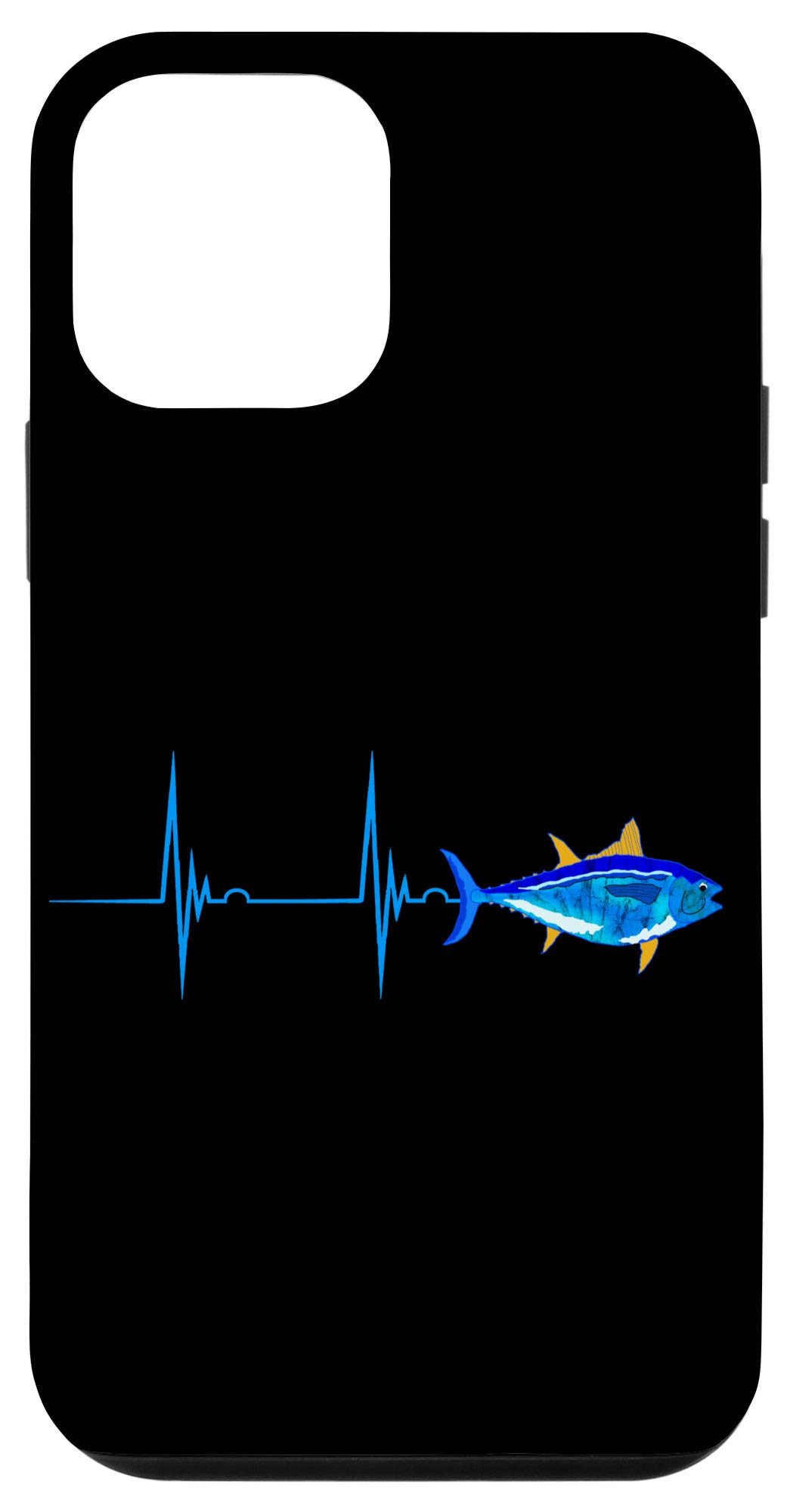 iPhone 12 Mini Case - Bluefin Tuna Heartbeat EKG Design, Shockproof Protective Cover for Deep Sea Fishing Enthusiasts | Perfect for Outdoor Adventures & Water Sports