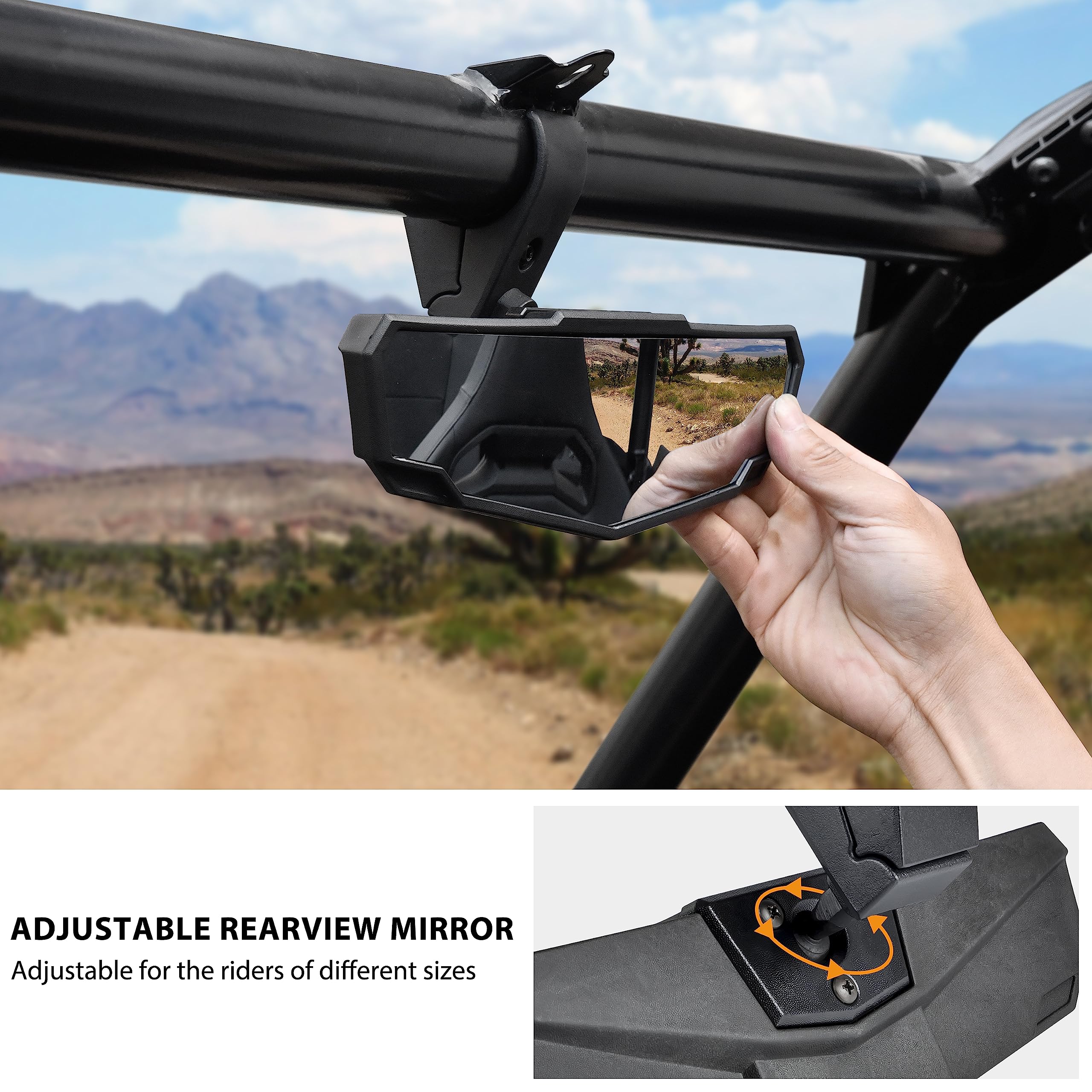 Premium Convex Center Rear View Mirror for Honda Talon 1000X 1000R 1000X4 (2019-2024) - SAUTVS Wide Angle Rearview Mirror Accessories for Enhanced Off-Road Visibility & Safety