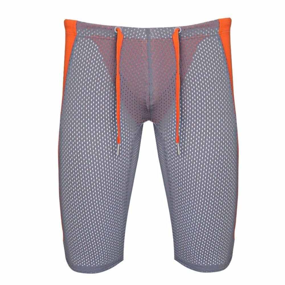 FEESHOW Men's Workout Shorts - Gym Running Fitness Compression Tights for Training & Sports | Moisture-Wicking Quick-Dry Activewear for Jogging, Cycling & Gym Sessions